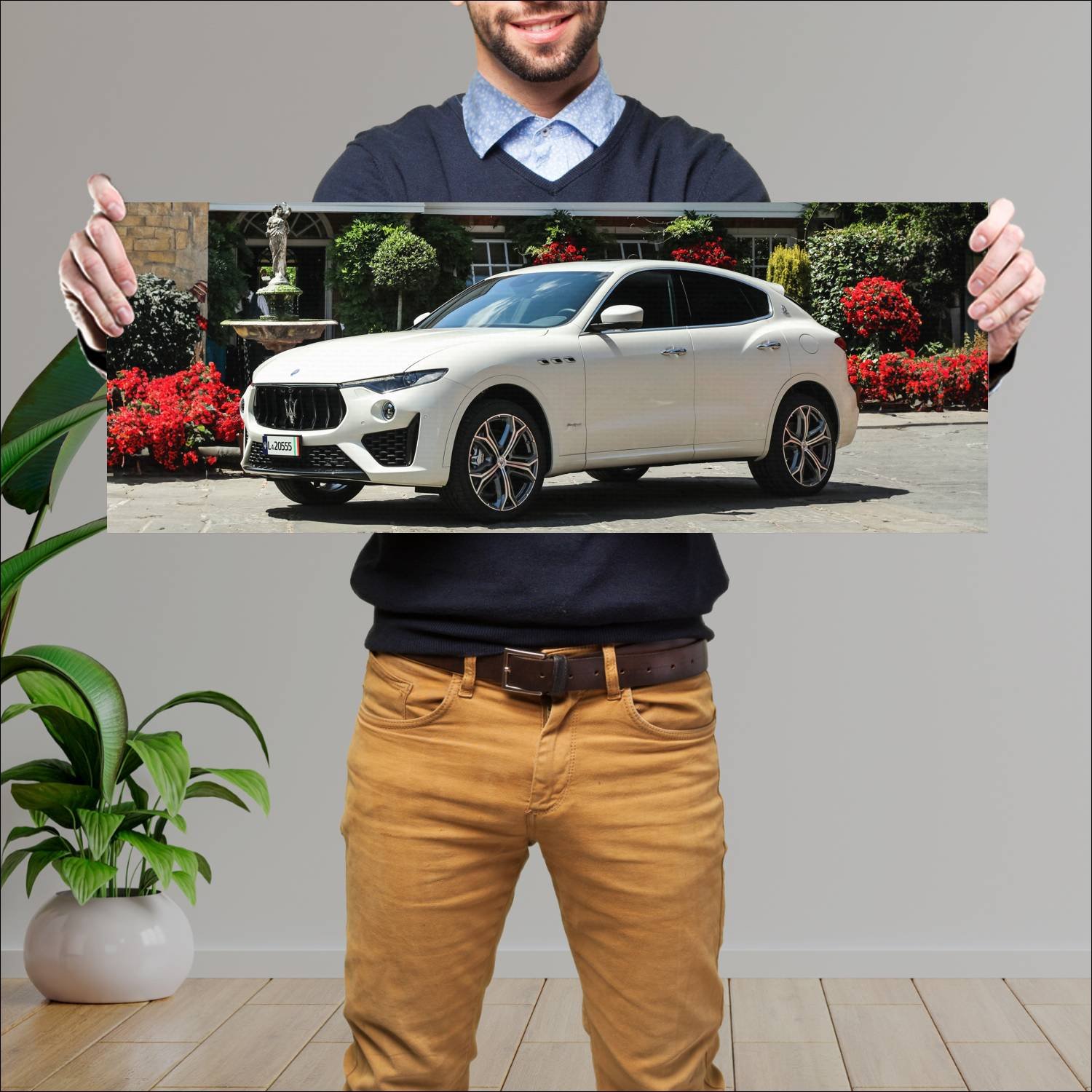 Cuadro grande 30x80cm 2018 maserati levante gransp 296 Maserati