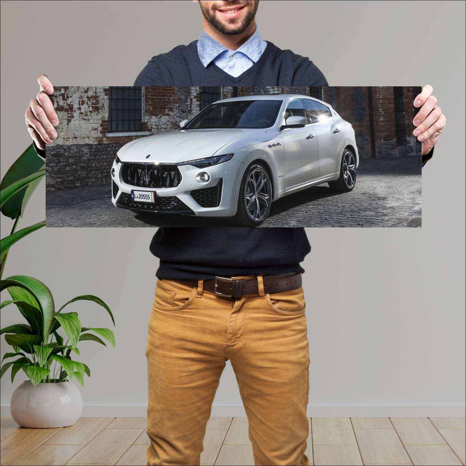 Cuadro grande 30x80cm 2018 maserati levante gransp 297 Maserati