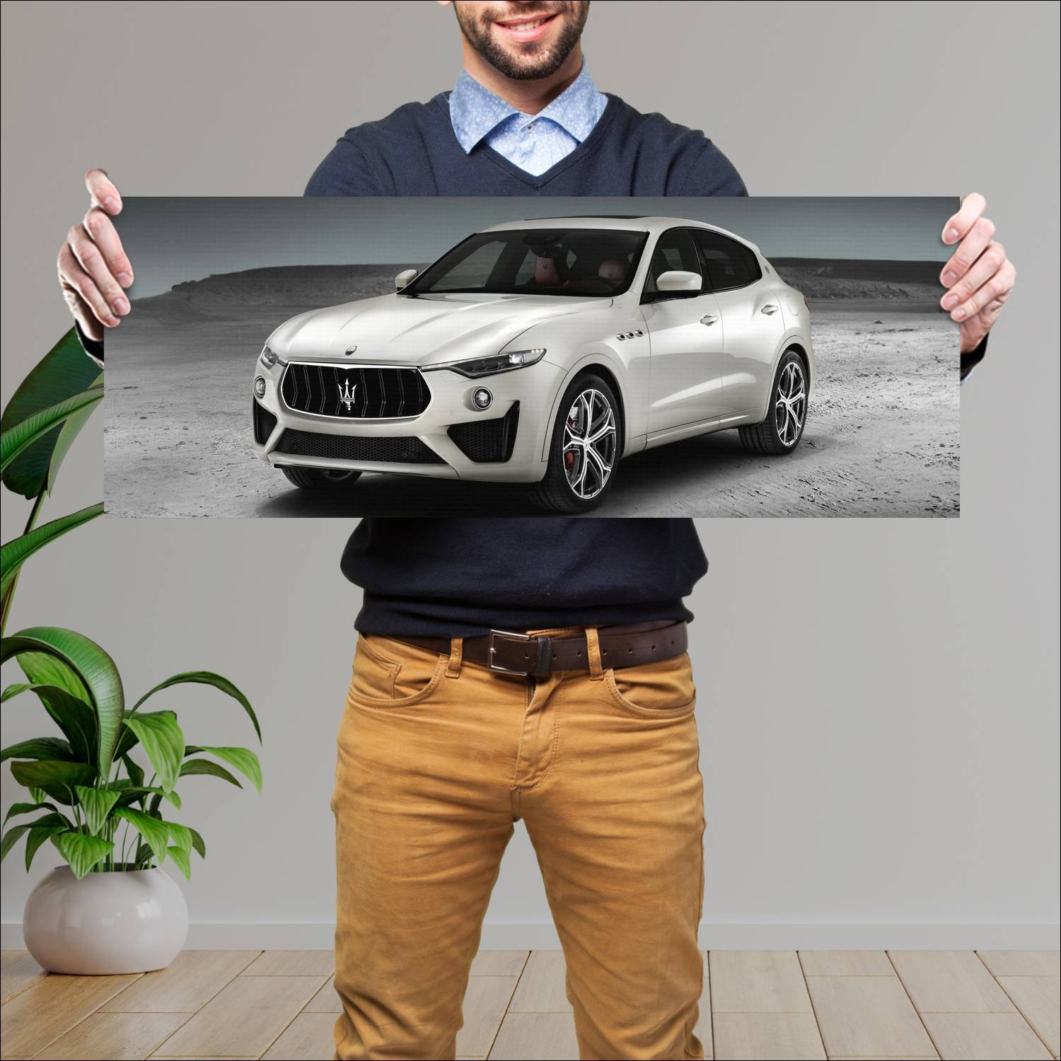 Cuadro grande 30x80cm 2018 maserati levante gts 78 298 Maserati