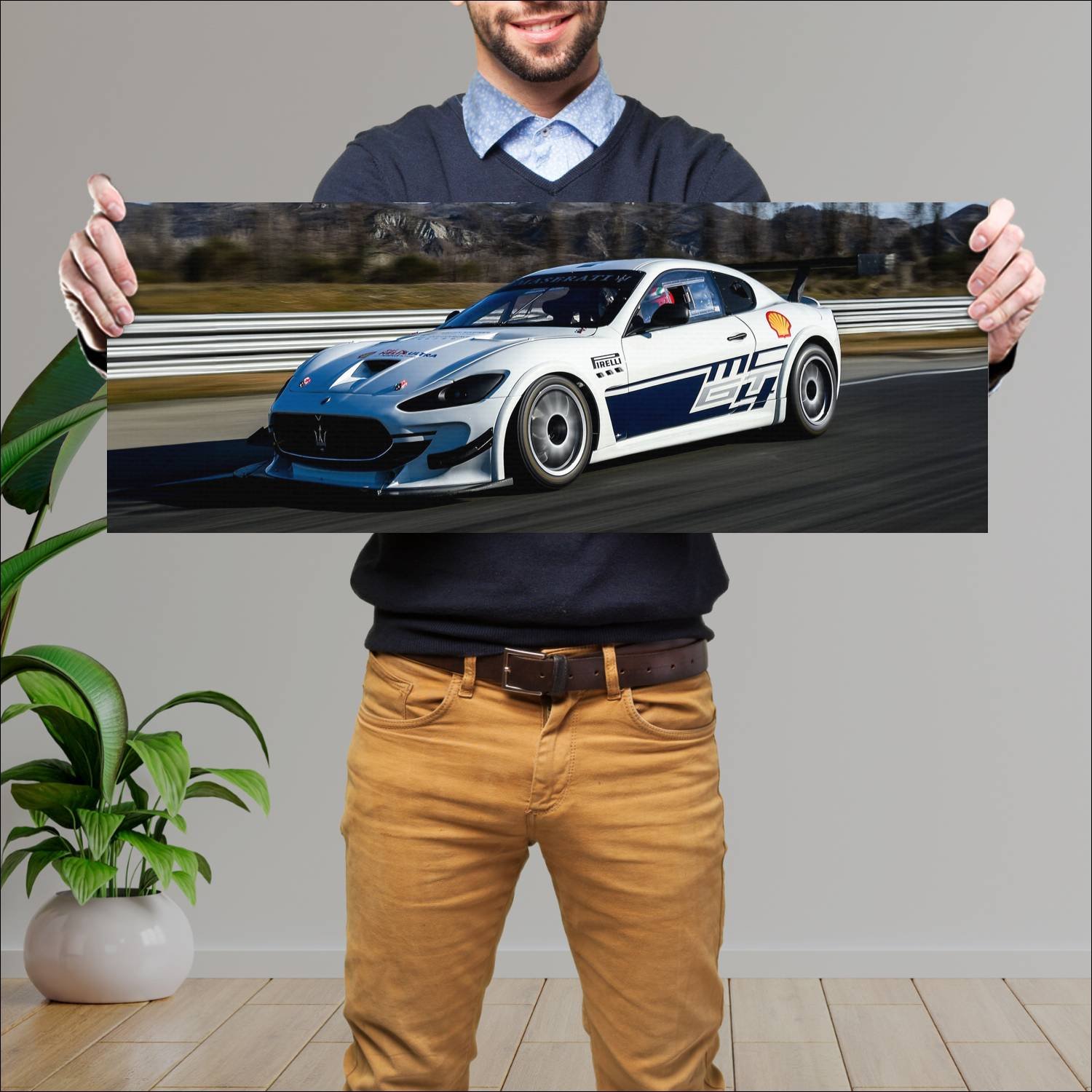 Cuadro grande 30x80cm 2019 maserati granturismo mc 304 Maserati