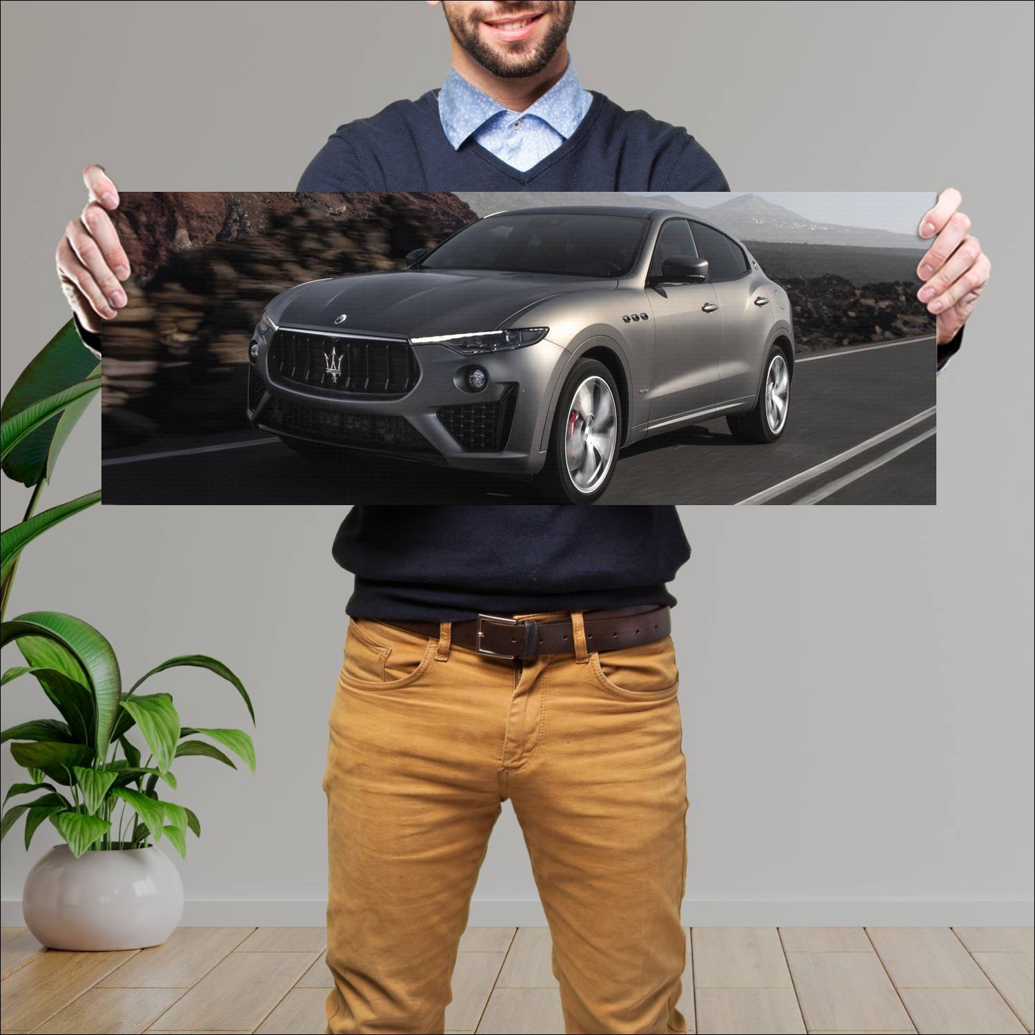 Cuadro grande 30x80cm 2019 maserati levante gransp 308 Maserati