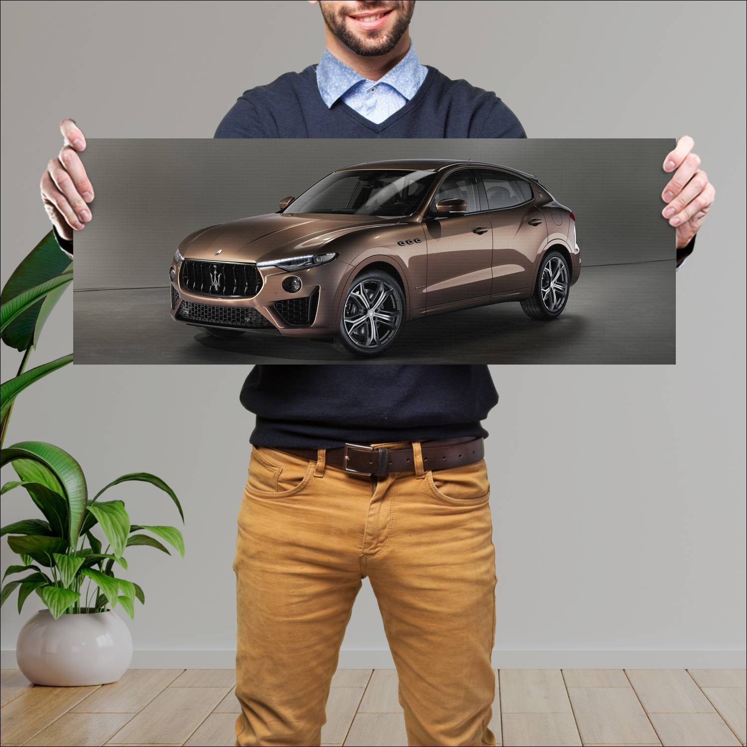 Cuadro grande 30x80cm 2019 maserati levante gransp 310 Maserati