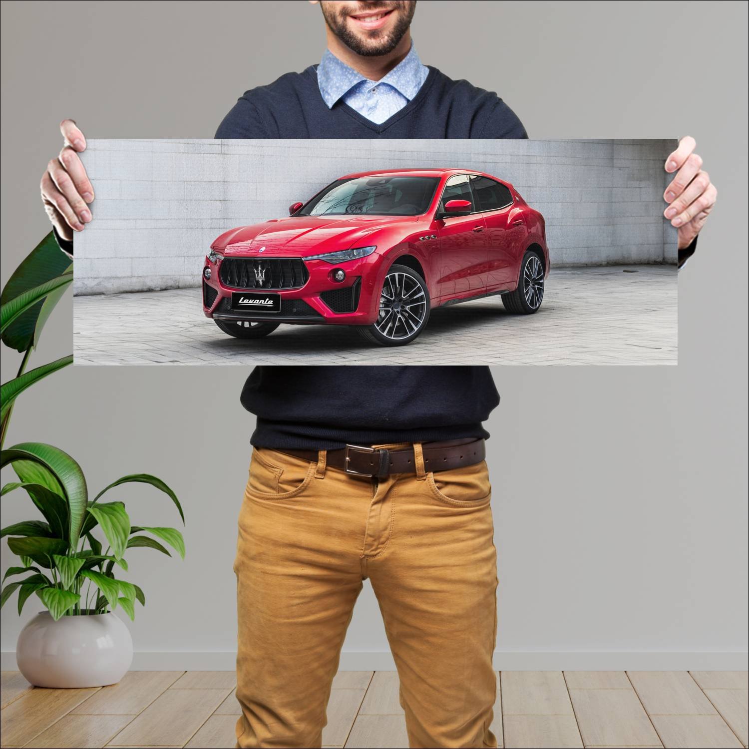 Cuadro grande 30x80cm 2019 maserati levante trofeo 312 Maserati