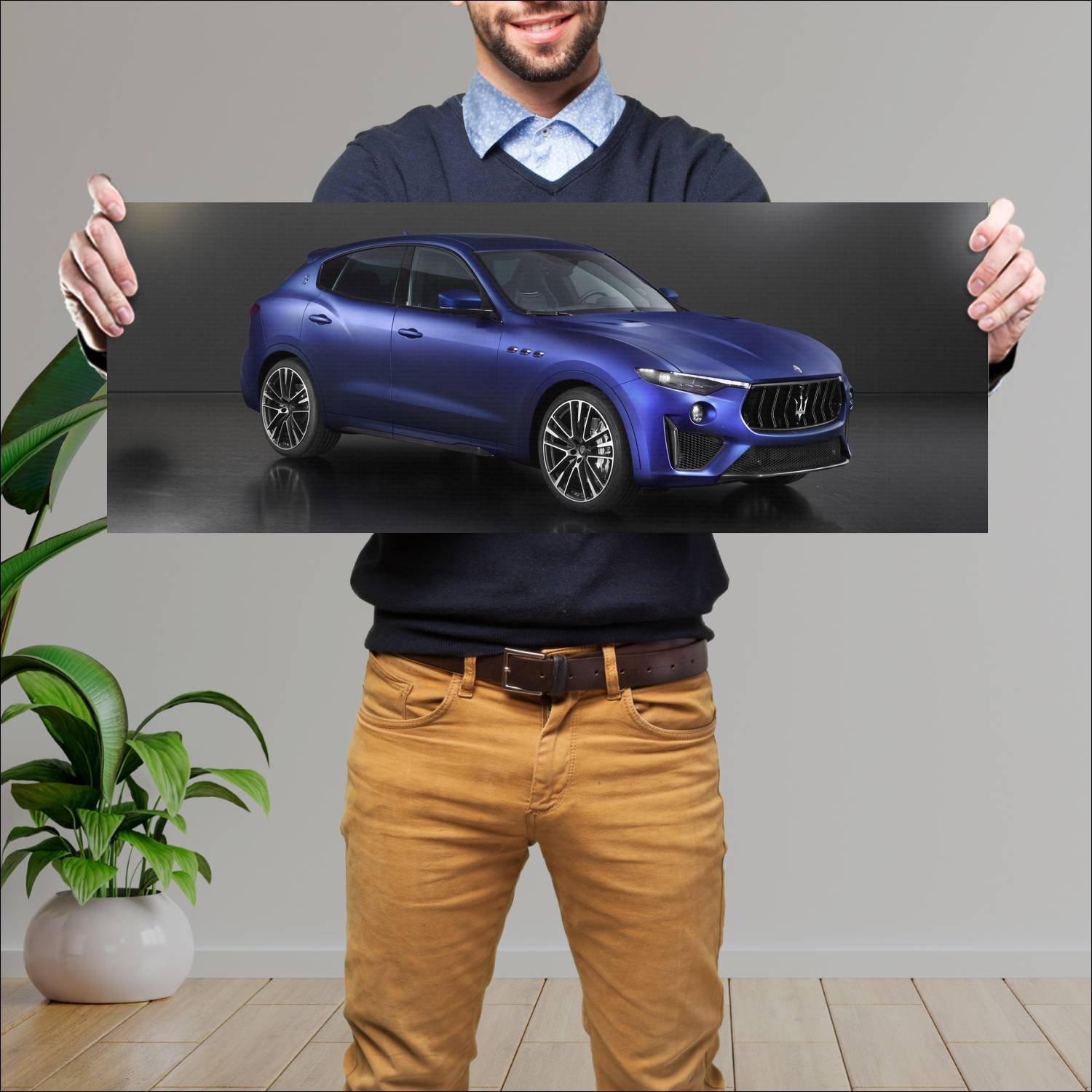 Cuadro grande 30x80cm 2019 maserati levante trofeo 313 Maserati