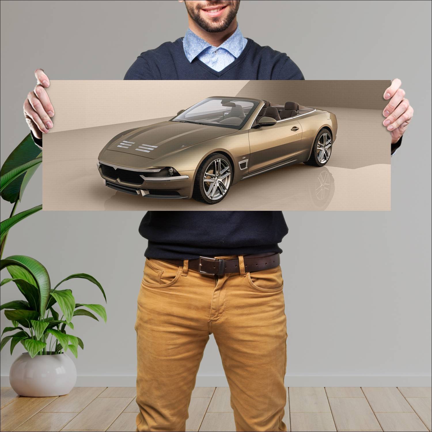 Cuadro grande 30x80cm 2019 touring sciadipersia ca 316 Maserati