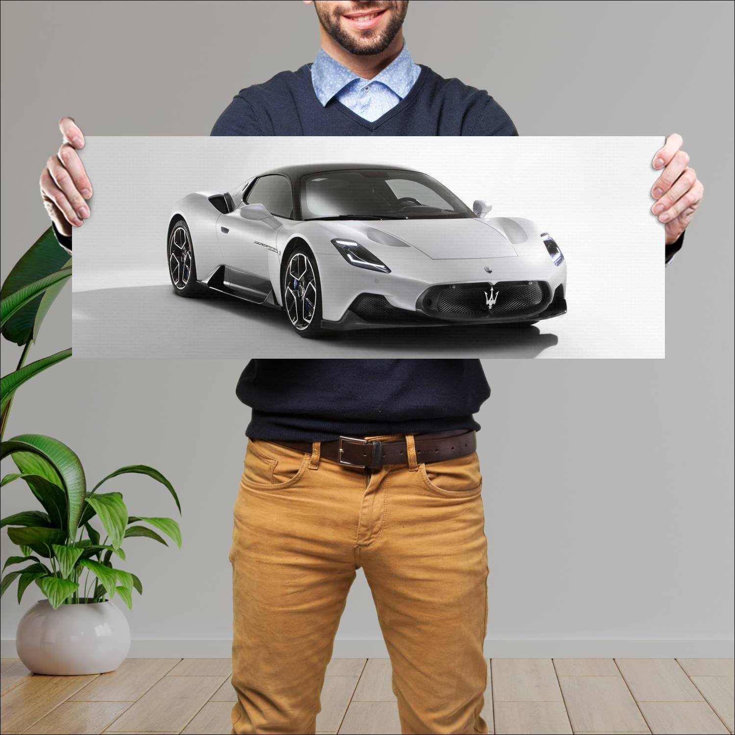 Cuadro grande 30x80cm 2021 maserati mc20 auto 349 Maserati