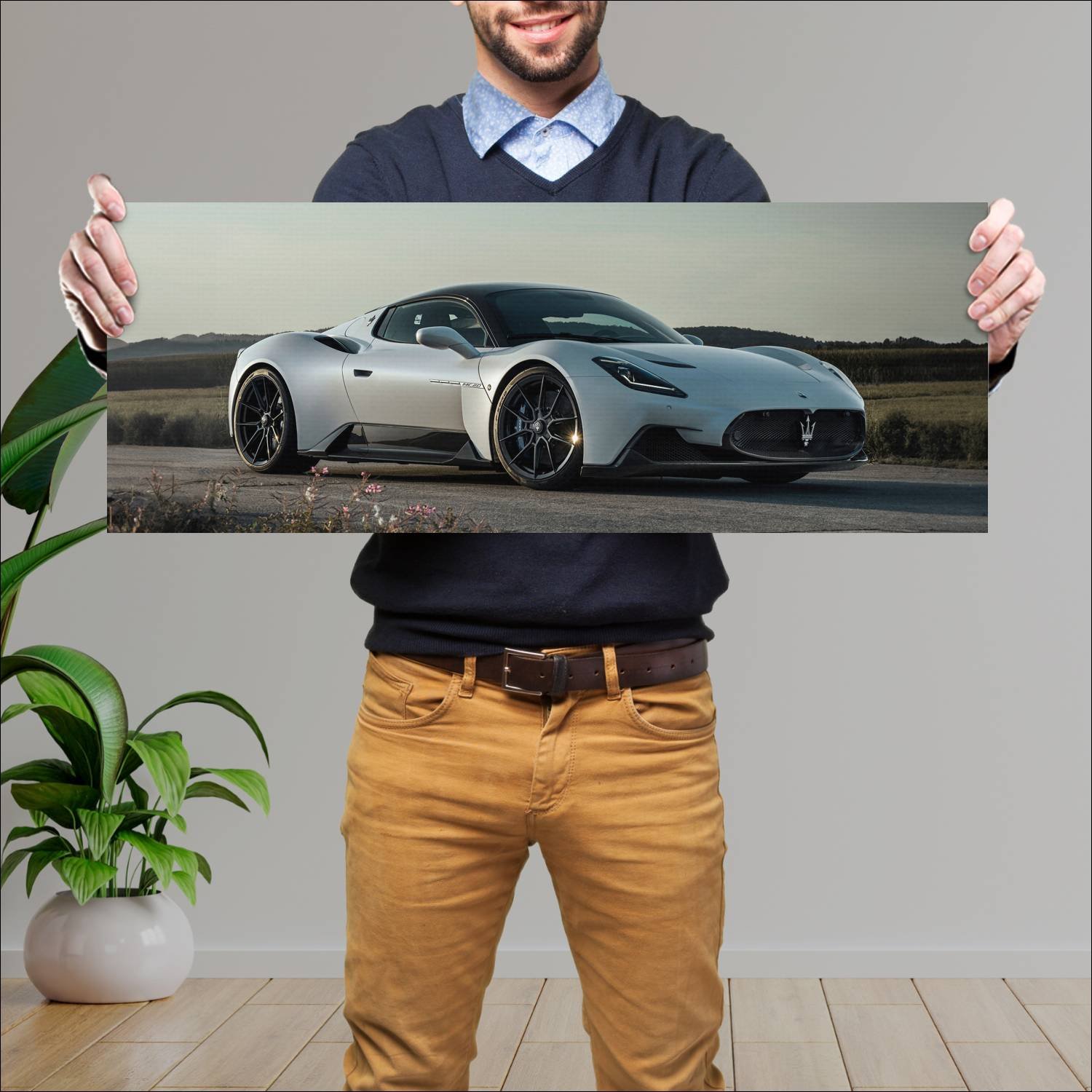 Cuadro grande 30x80cm 2022 maserati mc20 by novite 363 Maserati