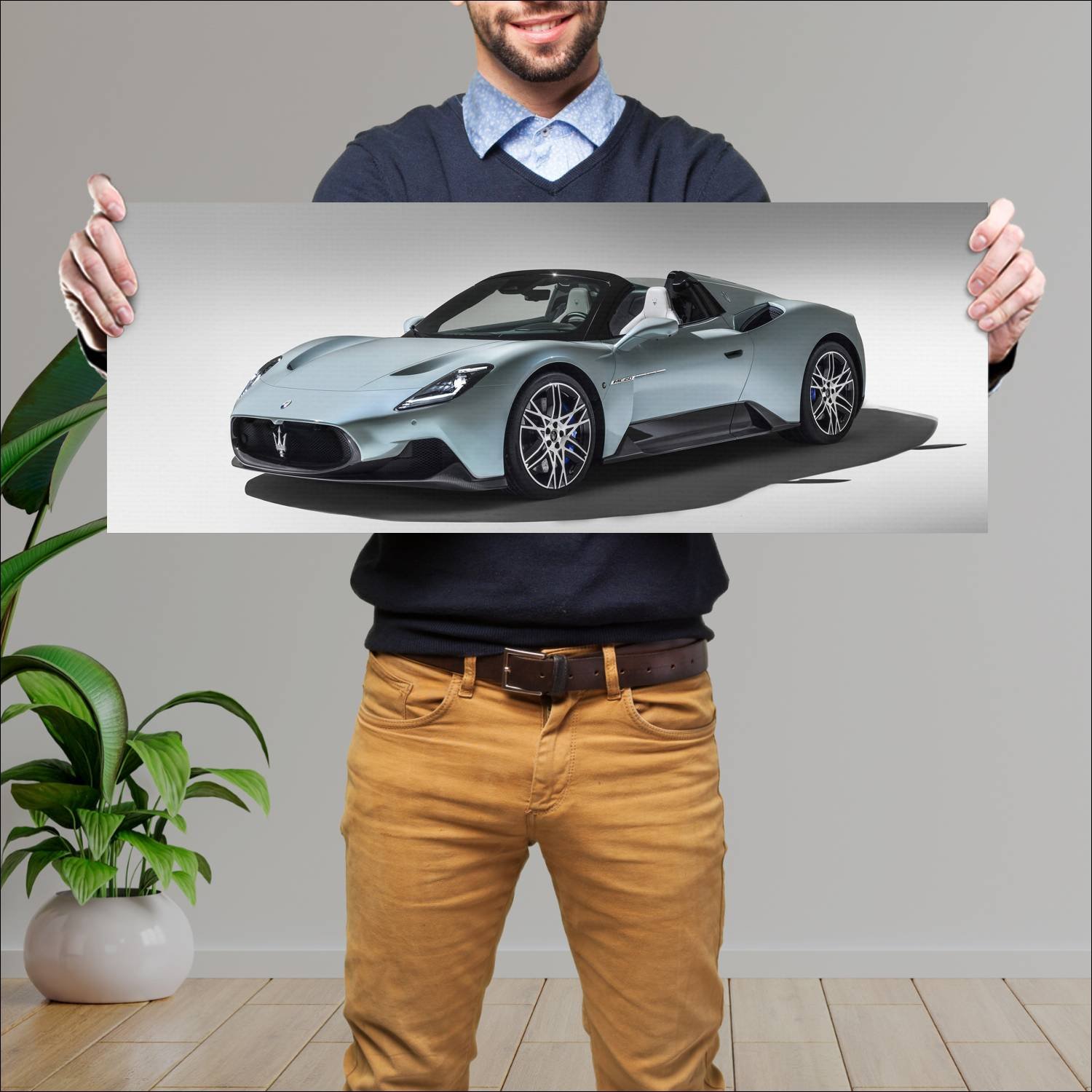 Cuadro grande 30x80cm 2022 maserati mc20 cielo 108 364 Maserati