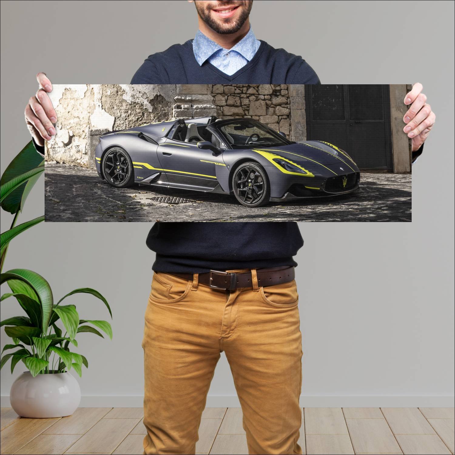 Cuadro grande 30x80cm 2022 maserati mc20 cielo fuo 365 Maserati