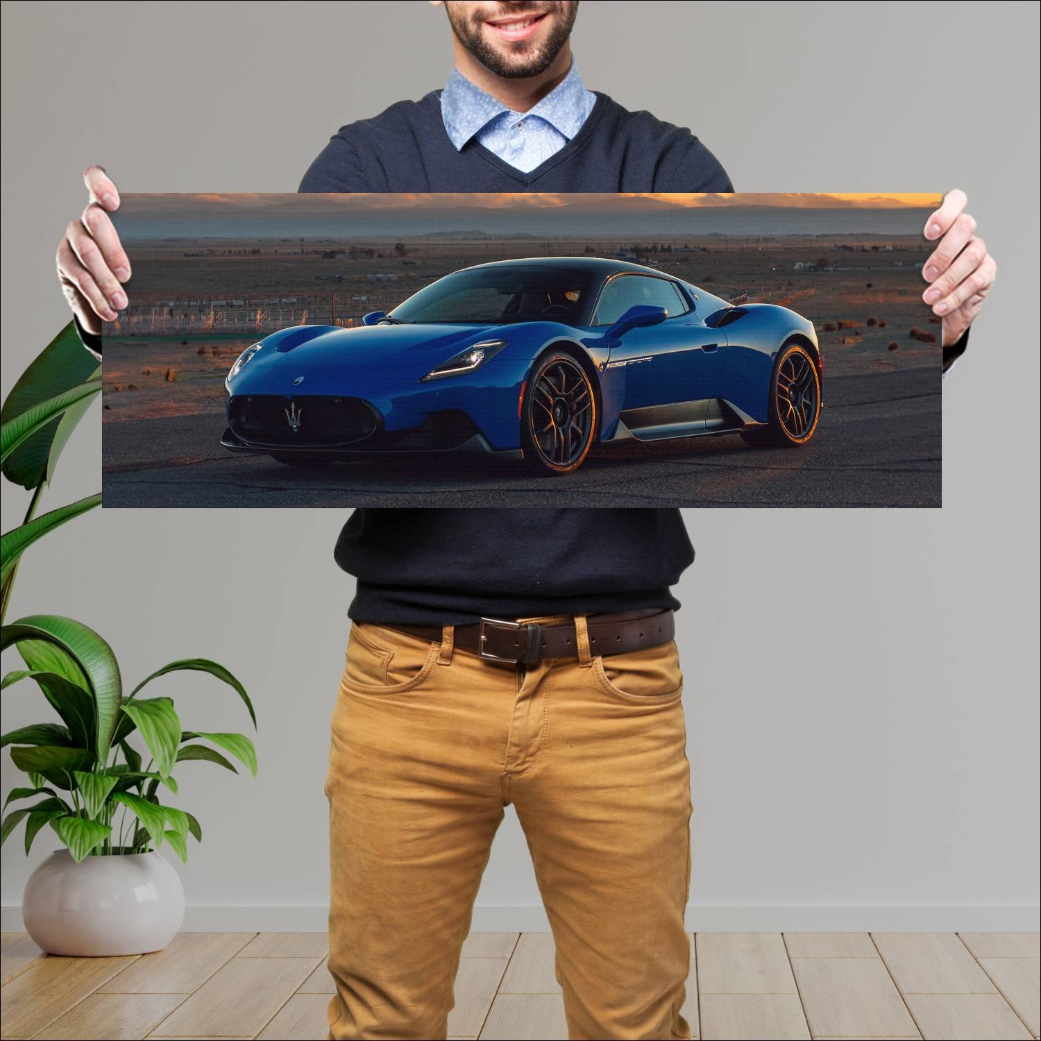 Cuadro grande 30x80cm 2022 maserati mc20 coupe us 366 Maserati
