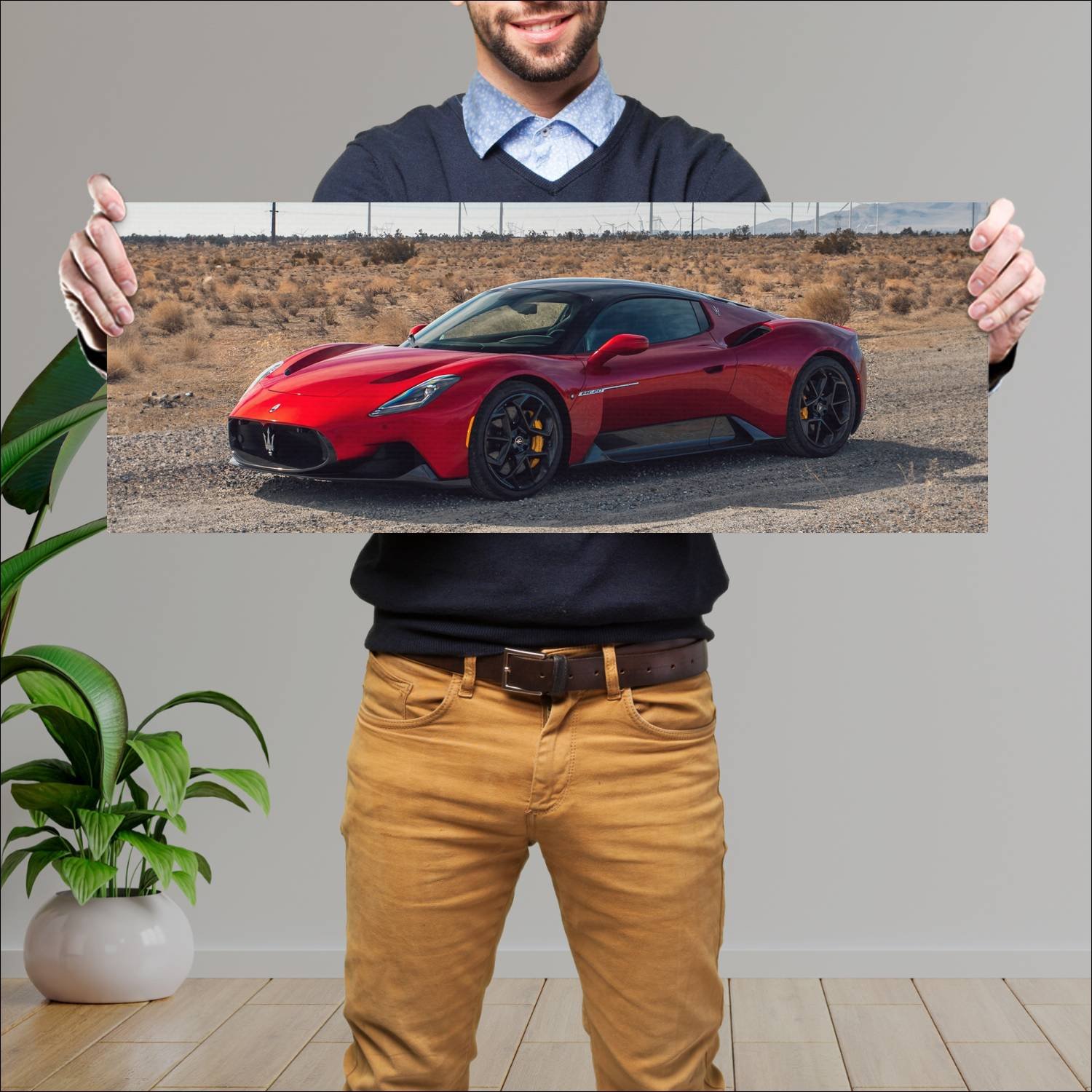 Cuadro grande 30x80cm 2022 maserati mc20 coupe us 367 Maserati