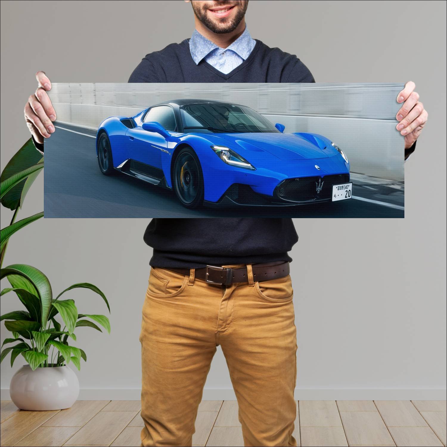 Cuadro grande 30x80cm 2022 maserati mc20 jp auto 368 Maserati