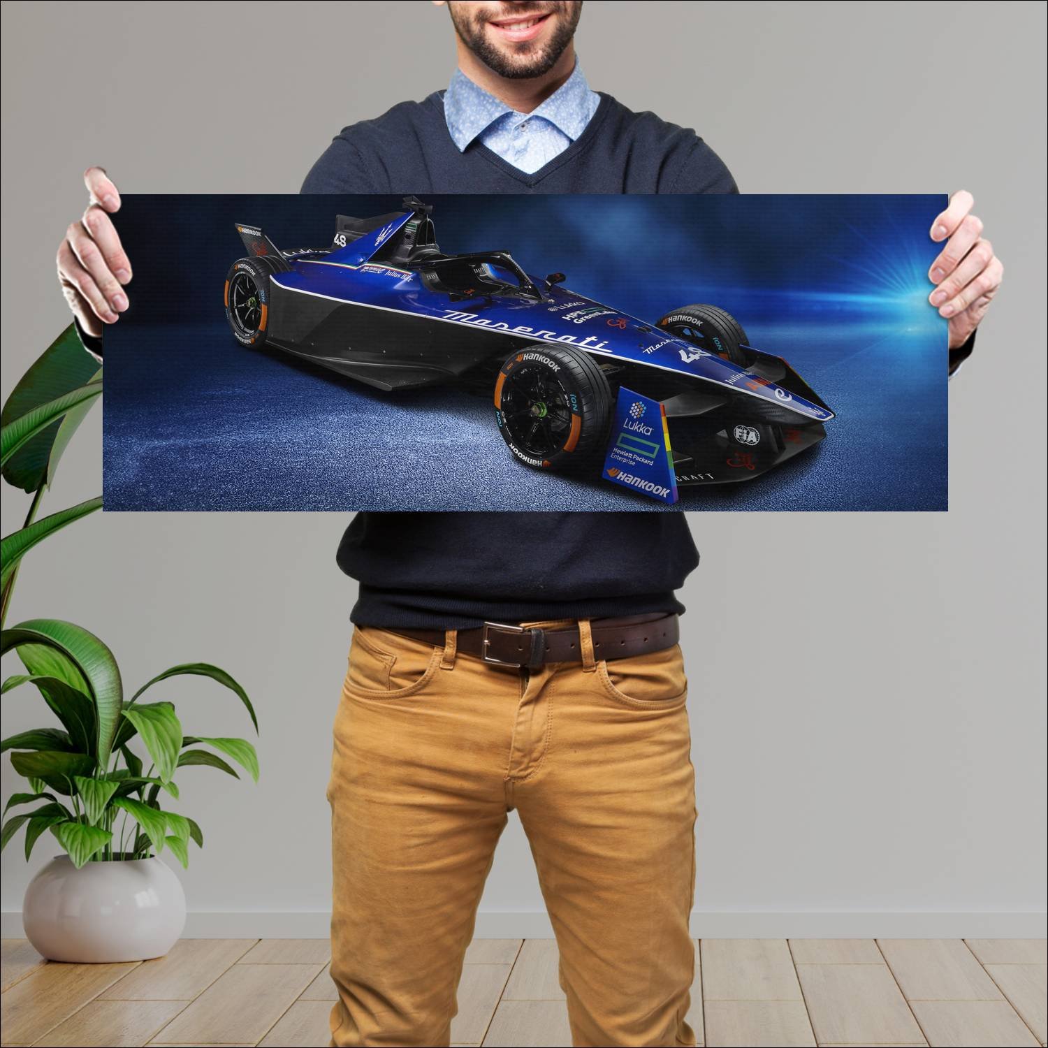 Cuadro grande 30x80cm 2022 maserati tipo folgore 1 369 Maserati