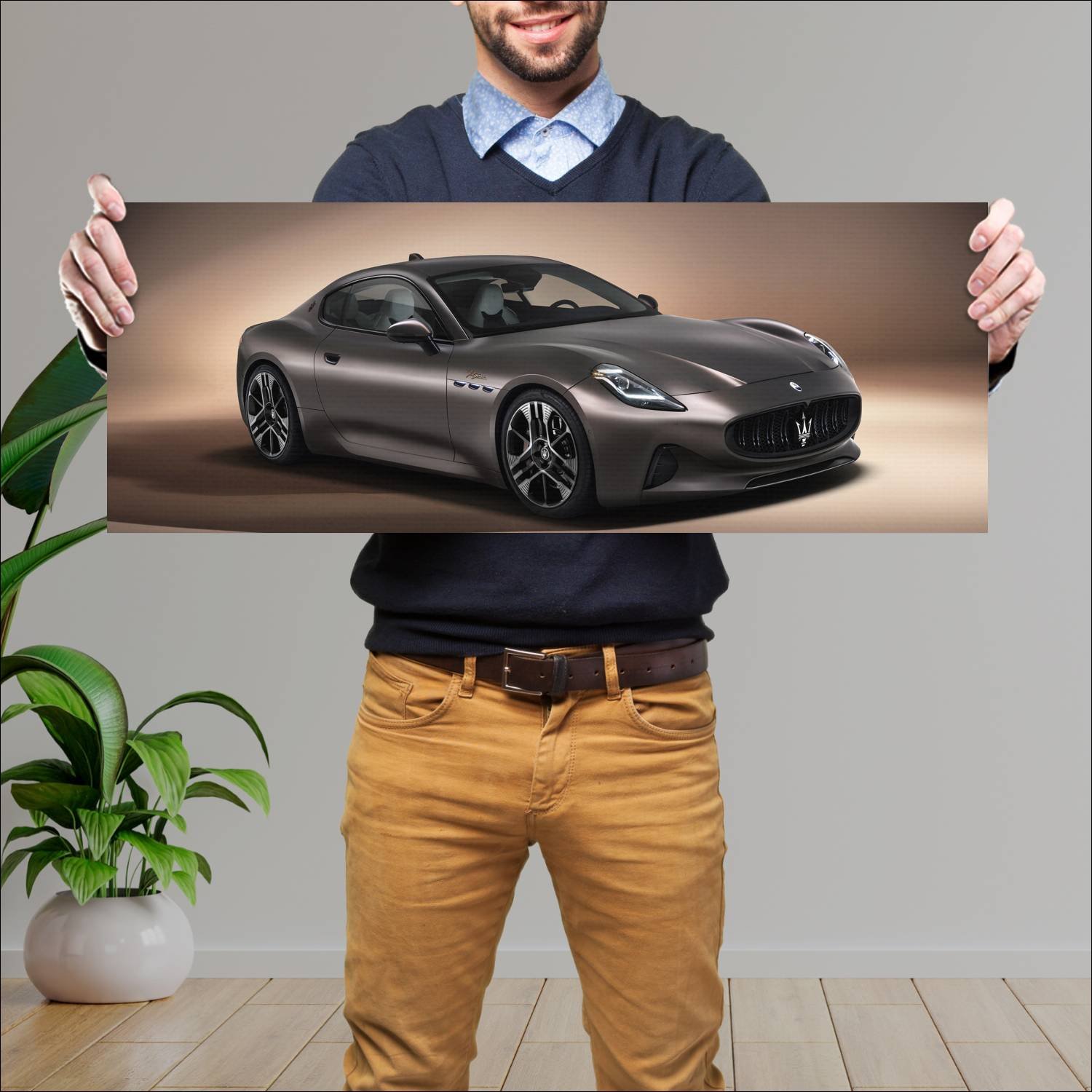 Cuadro grande 30x80cm 2023 maserati granturismo fo 372 Maserati