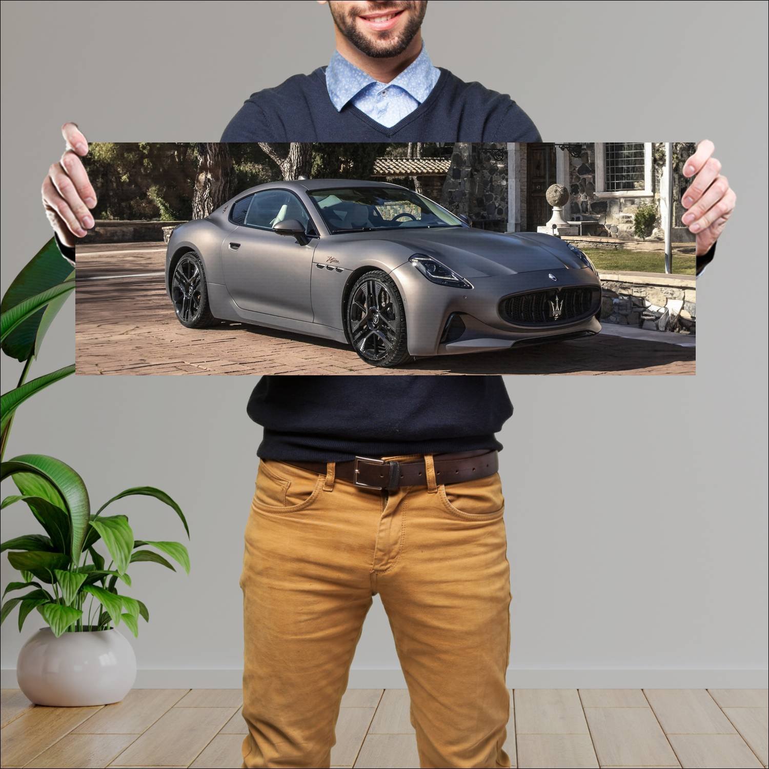 Cuadro grande 30x80cm 2023 maserati granturismo fo 373 Maserati