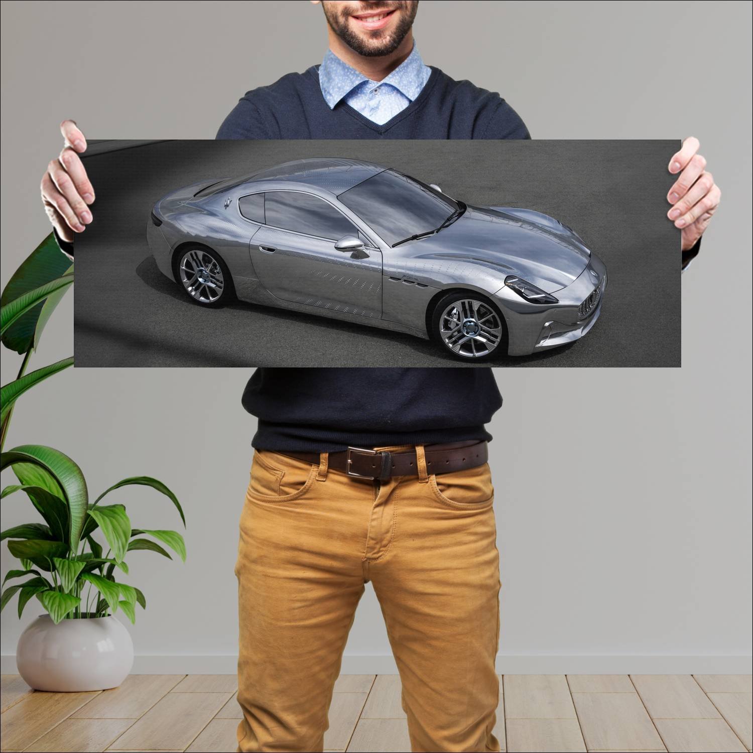Cuadro grande 30x80cm 2023 maserati granturismo fo 374 Maserati