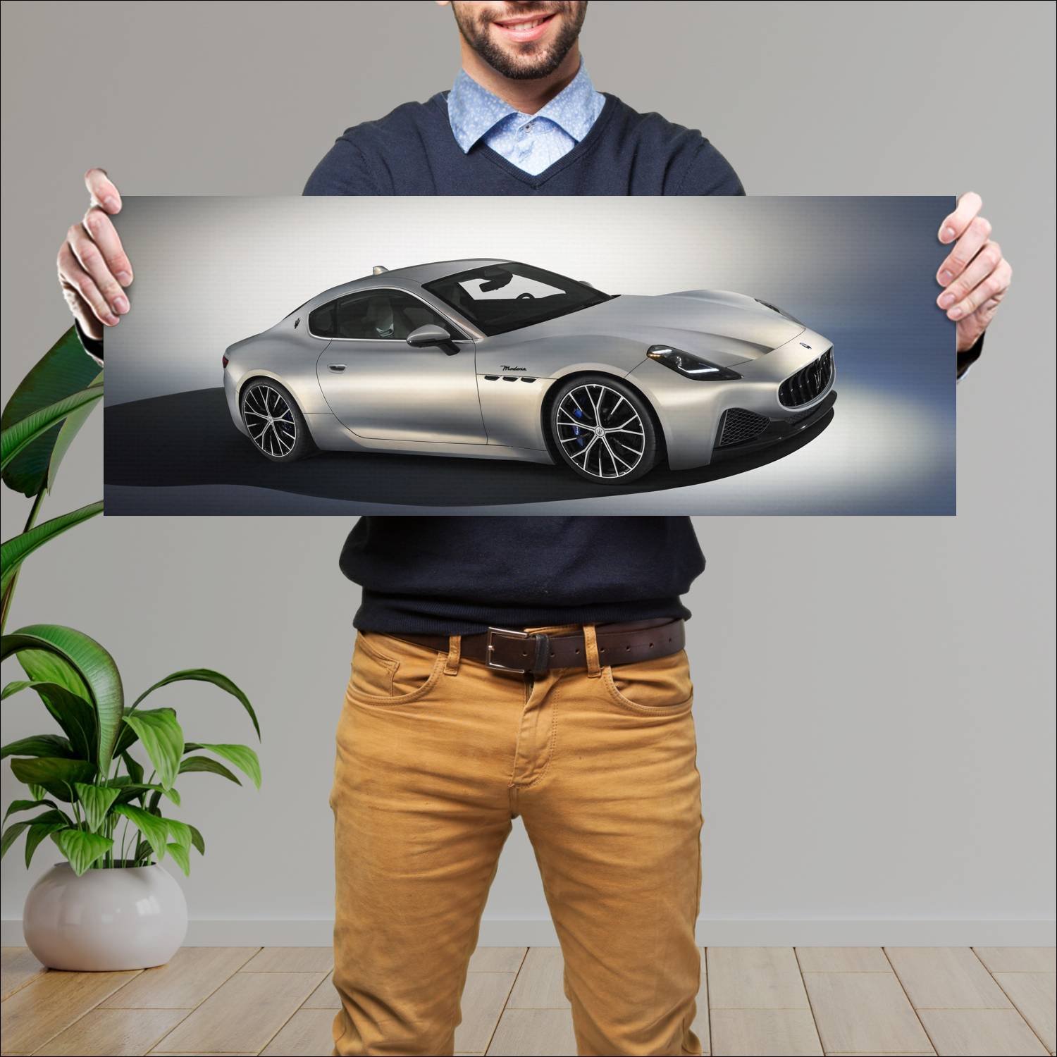 Cuadro grande 30x80cm 2023 maserati granturismo mo 375 Maserati