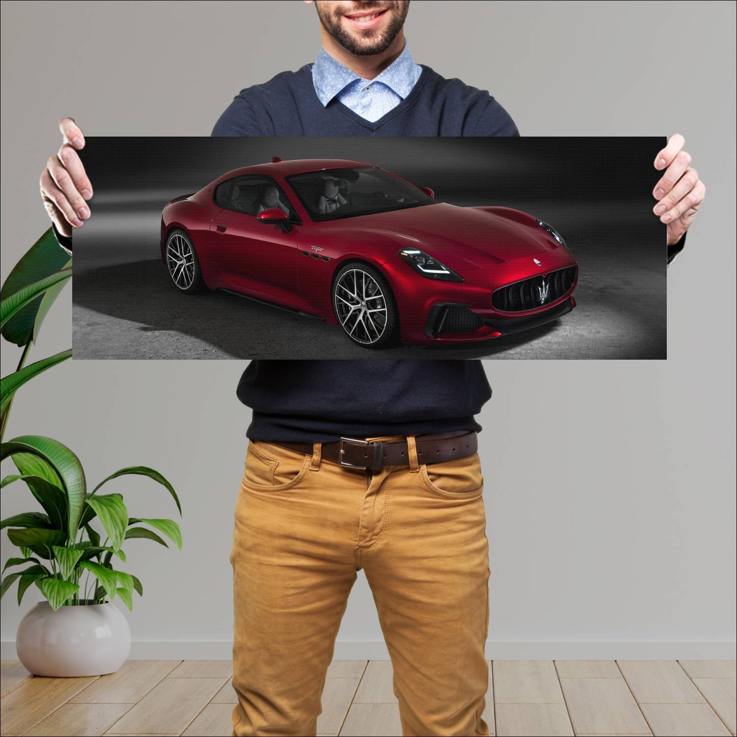 Cuadro grande 30x80cm 2023 maserati granturismo tr 376 Maserati