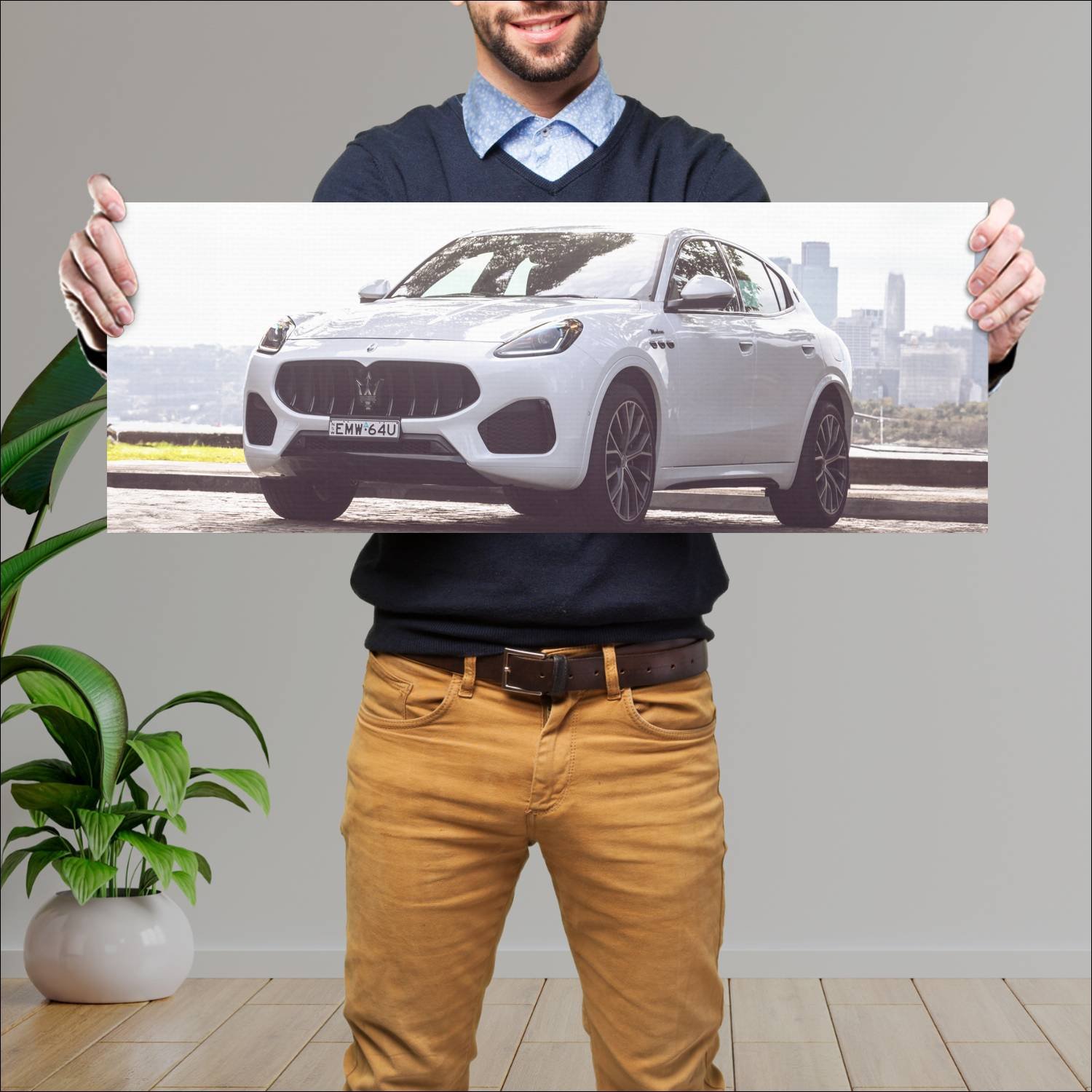 Cuadro grande 30x80cm 2023 maserati grecale au 119 378 Maserati