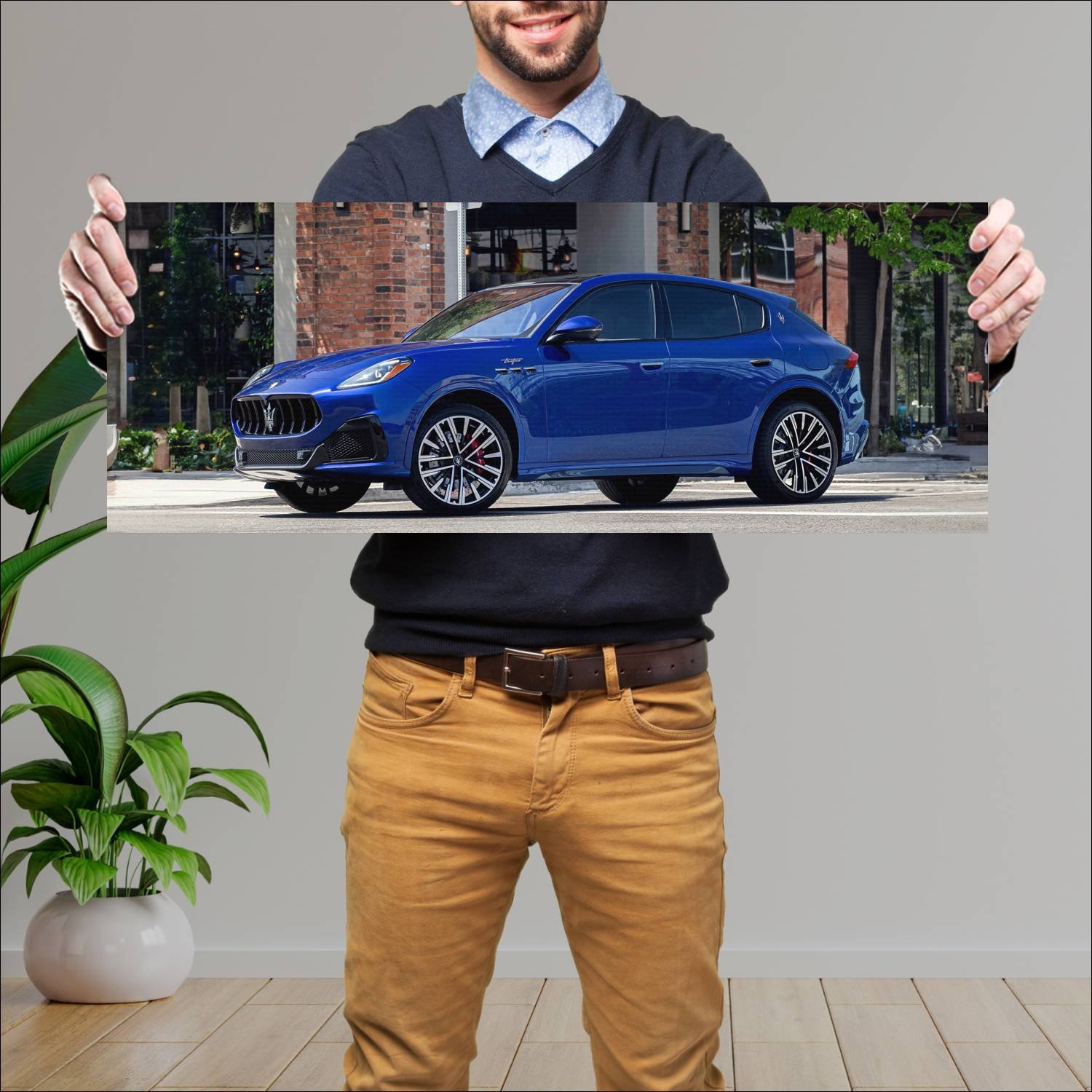 Cuadro grande 30x80cm 2023 maserati grecale trofeo 382 Maserati