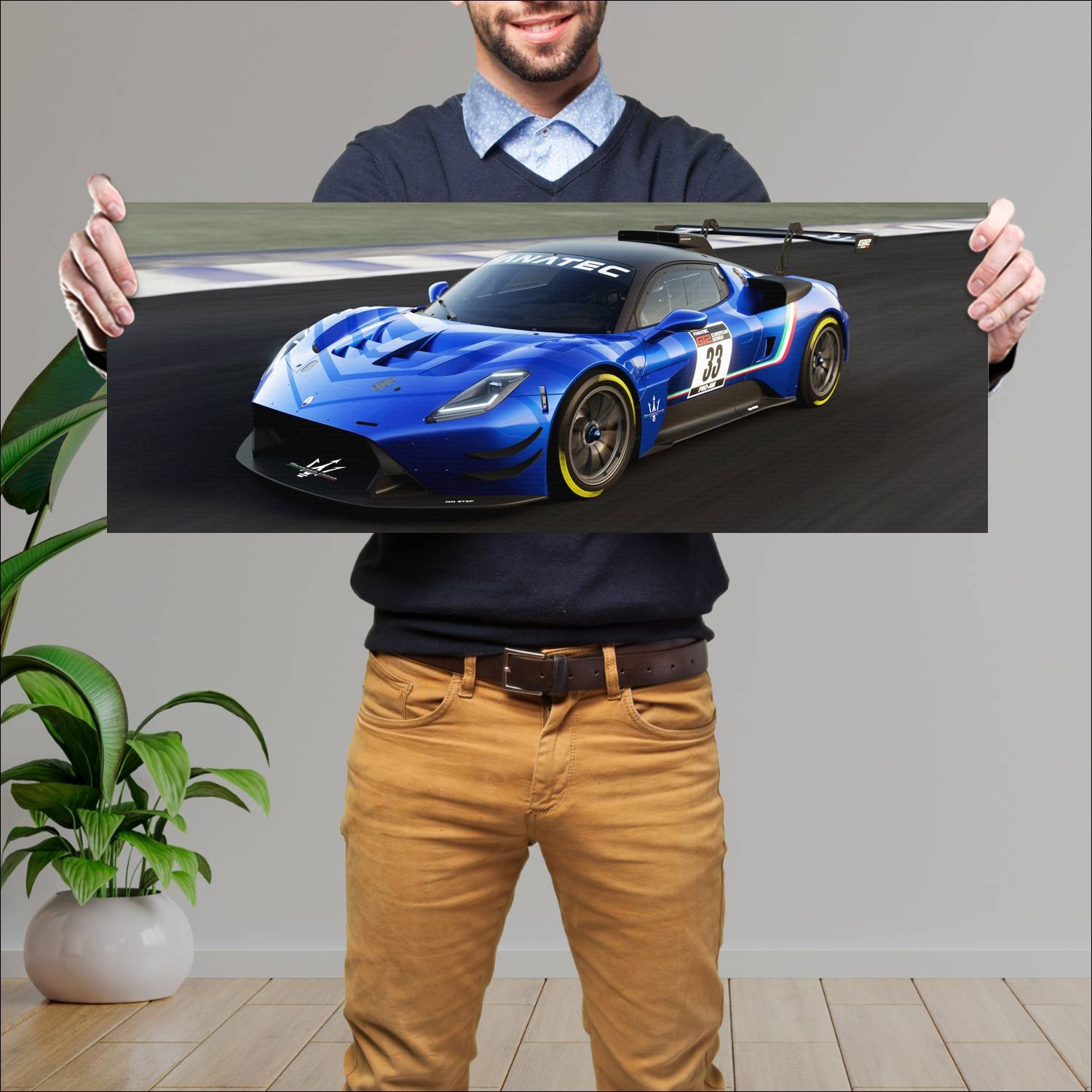 Cuadro grande 30x80cm 2023 maserati gt2 auto 383 Maserati