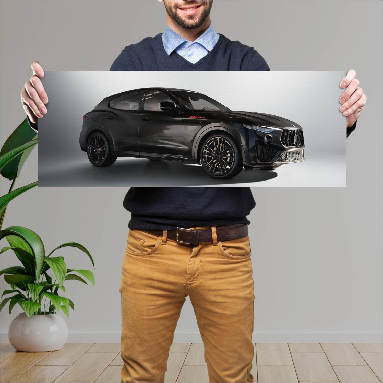 Cuadro grande 30x80cm 2023 maserati levante v8 ult 385 Maserati