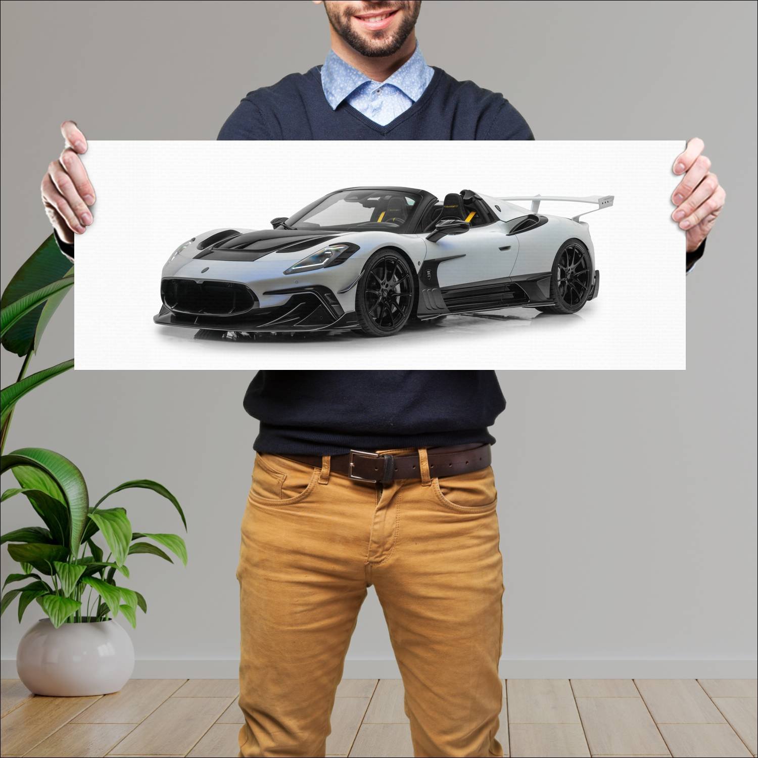 Cuadro grande 30x80cm 2023 maserati mc20 cielo sof 387 Maserati
