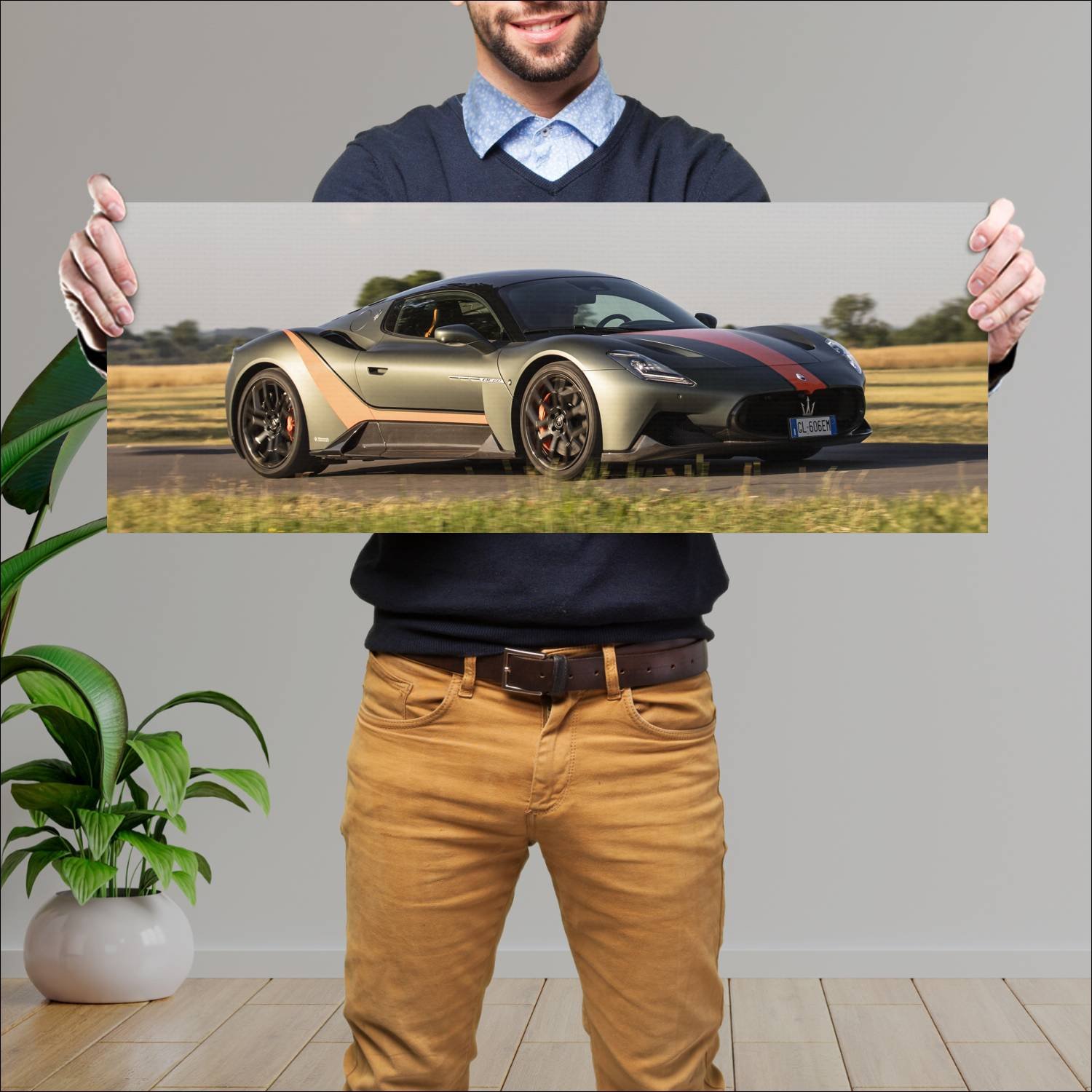 Cuadro grande 30x80cm 2023 maserati mc20 fuoriseri 388 Maserati