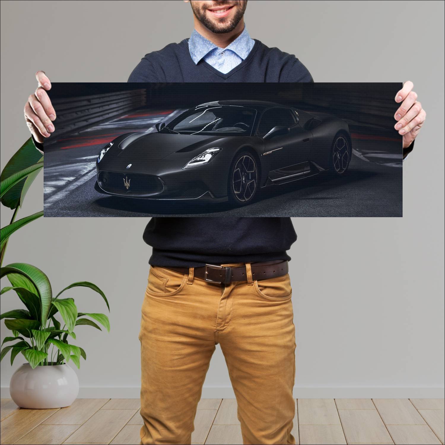 Cuadro grande 30x80cm 2023 maserati mc20 notte 120 389 Maserati