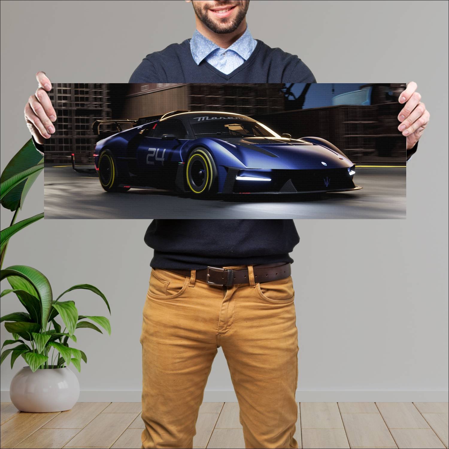 Cuadro grande 30x80cm 2023 maserati mcxtrema auto 390 Maserati