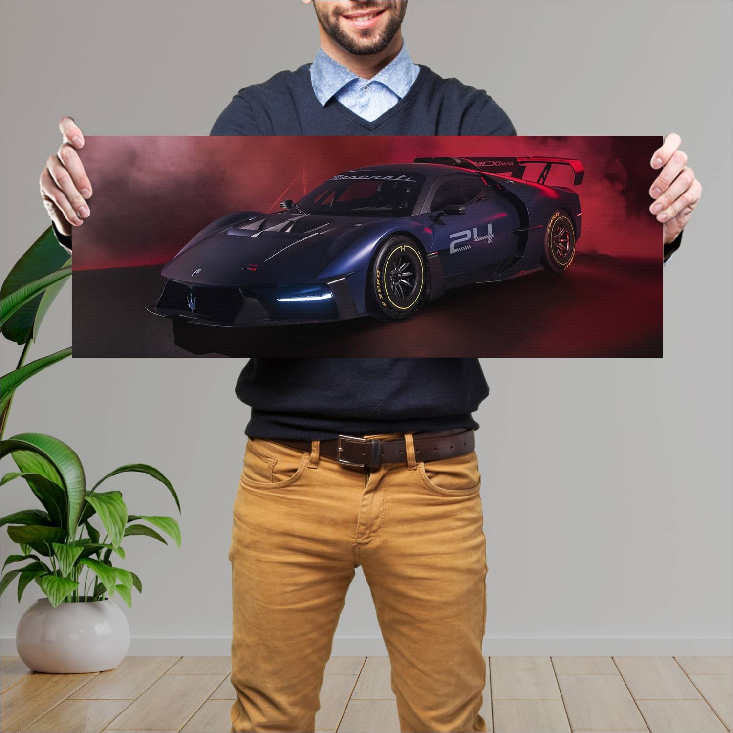 Cuadro grande 30x80cm 2023 maserati mcxtrema auto 391 Maserati