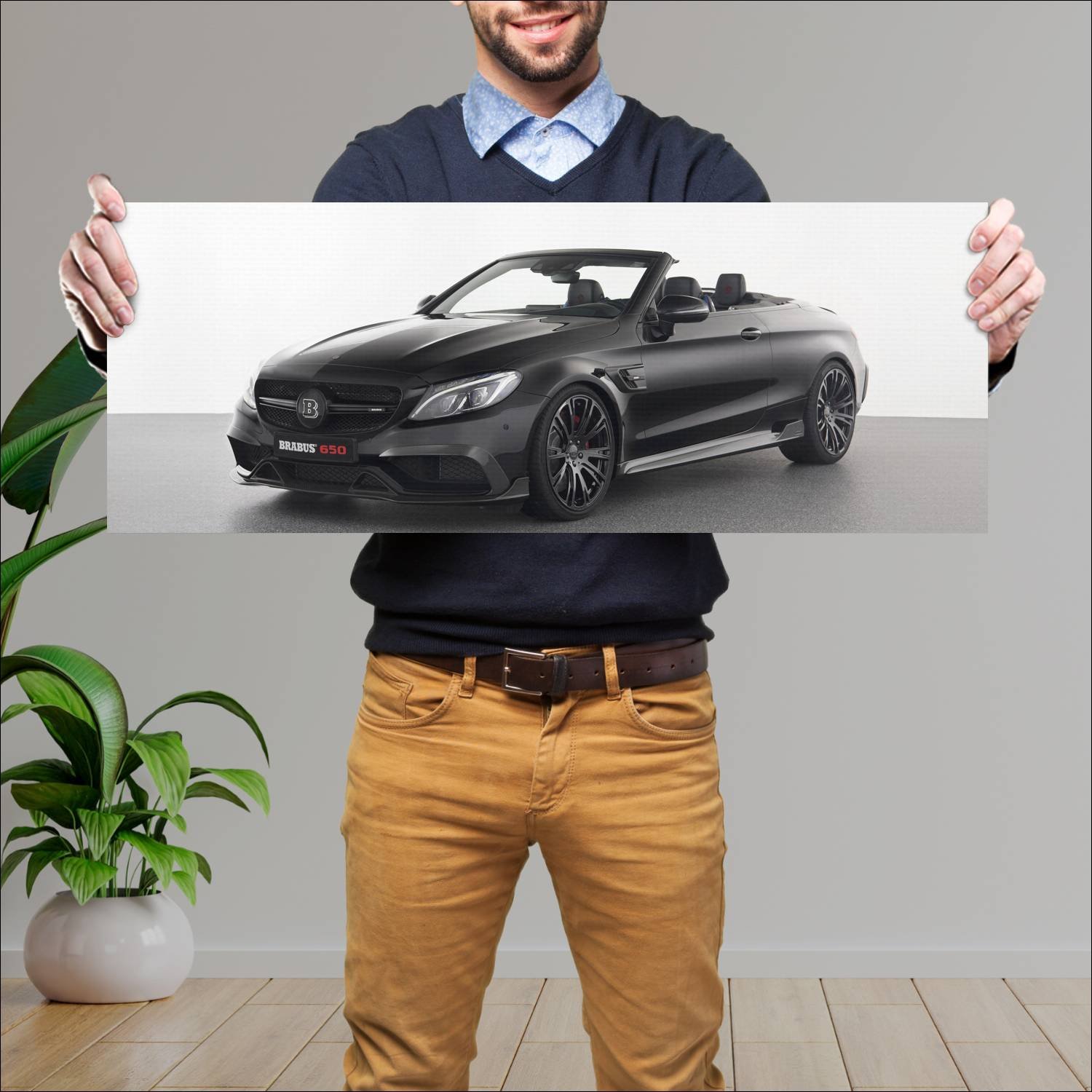 Cuadro grande 30x80cm 2017 brabus 650 based on c c 740 Mercedes Benz