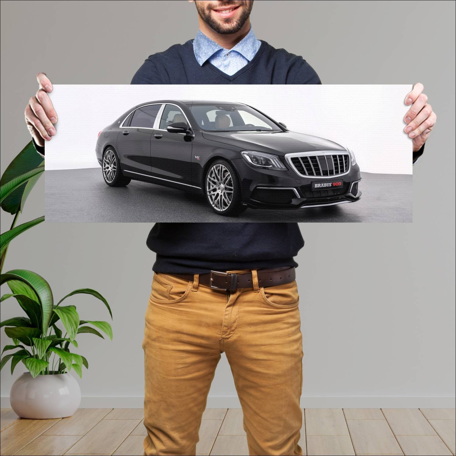 Cuadro grande 30x80cm 2017 brabus 900 based on s c 742 Mercedes Benz