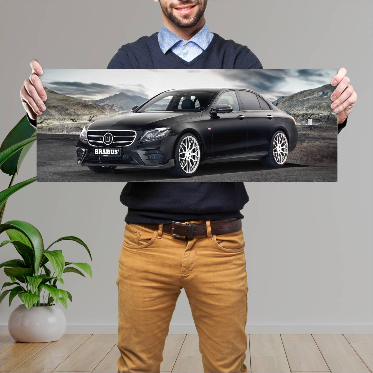 Cuadro grande 30x80cm 2017 brabus d6 s based on e 747 Mercedes Benz