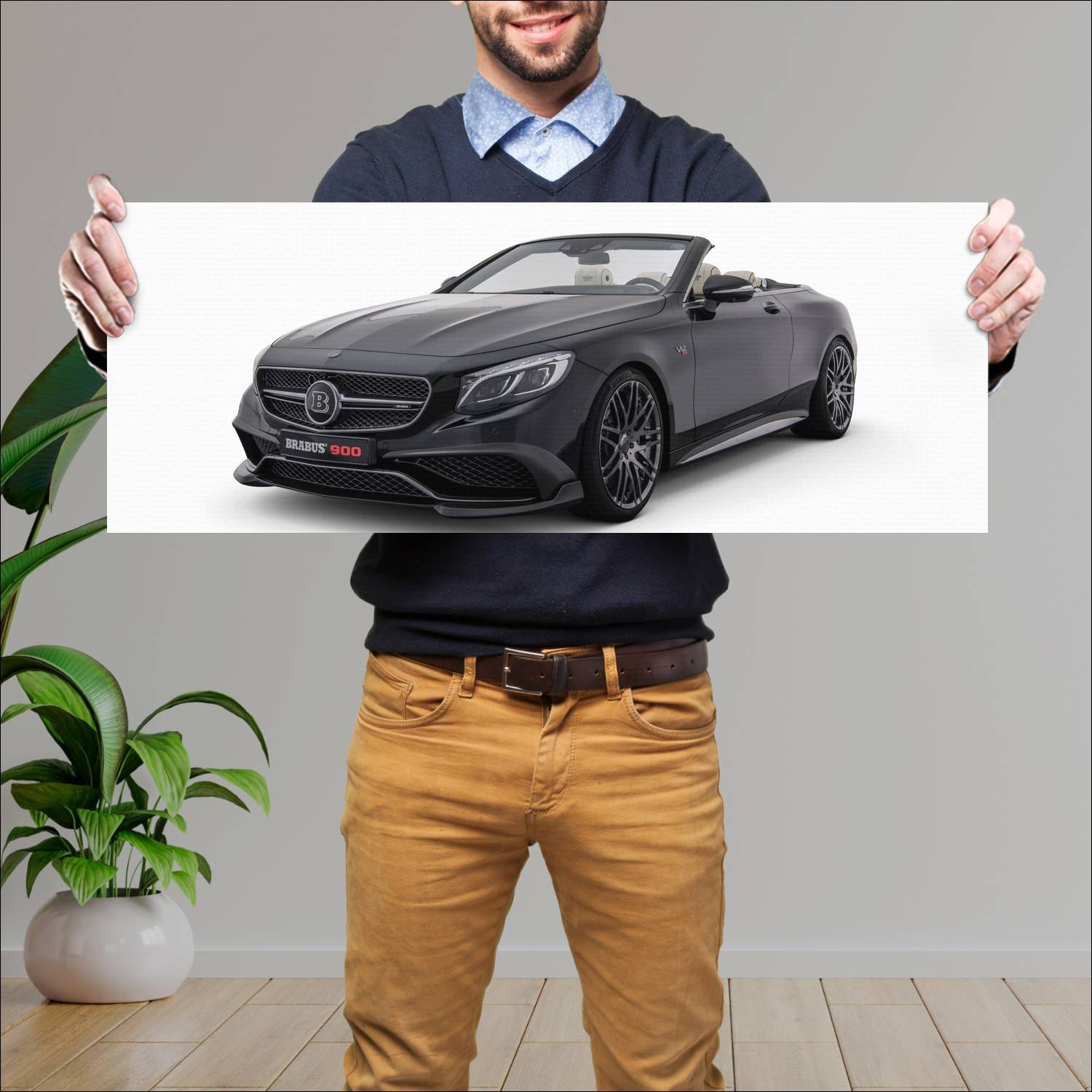 Cuadro grande 30x80cm 2017 brabus rocket 900 based 748 Mercedes Benz