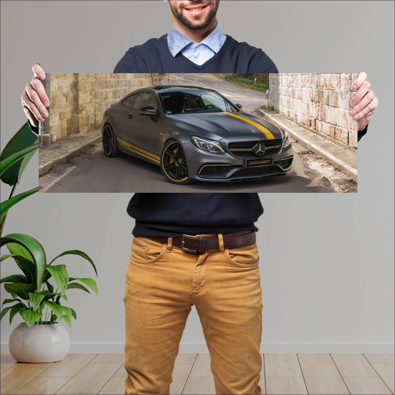 Cuadro grande 30x80cm 2017 manhart cr 700 auto 750 Mercedes Benz