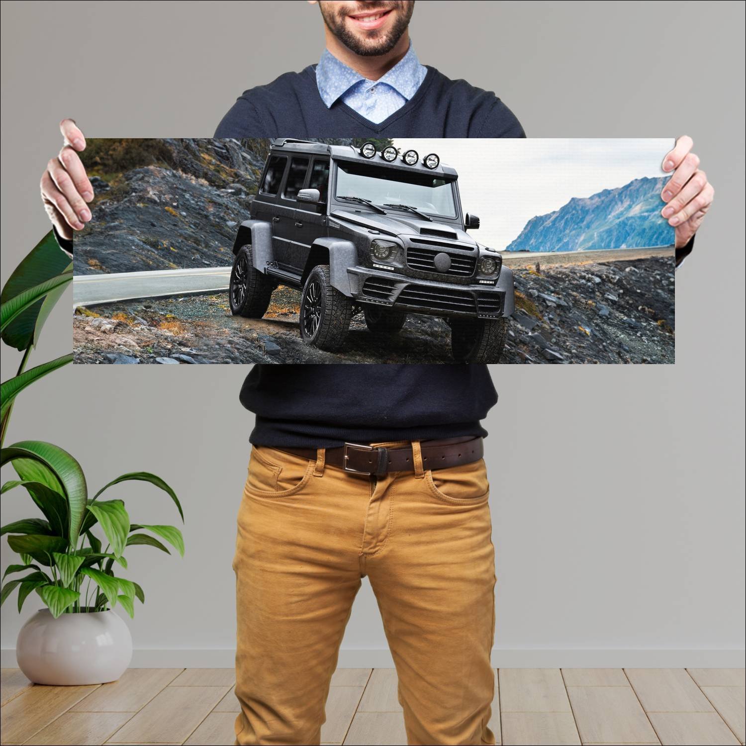 Cuadro grande 30x80cm 2017 mansory gronos black de 751 Mercedes Benz