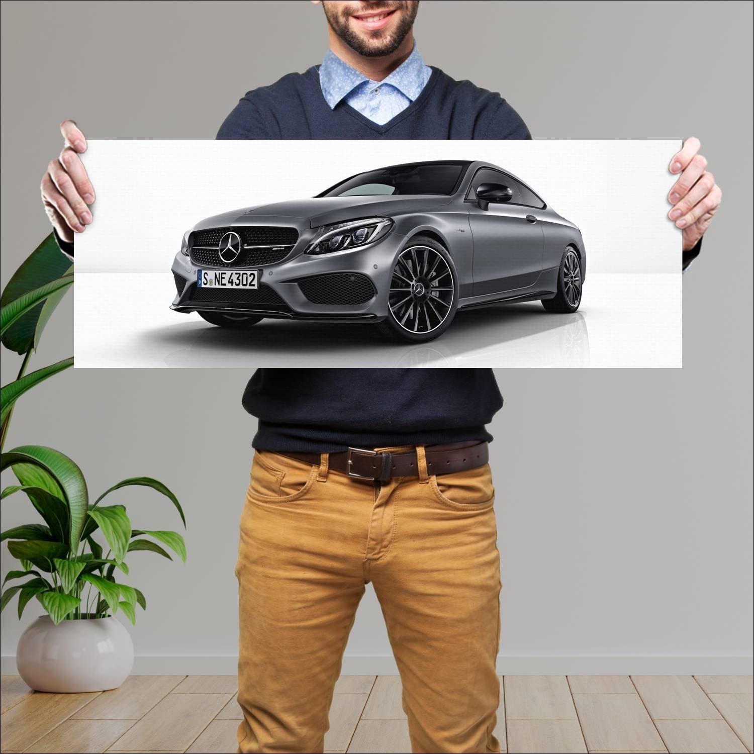 Cuadro grande 30x80cm 2017 mercedes amg c 43 coupe 754 Mercedes Benz