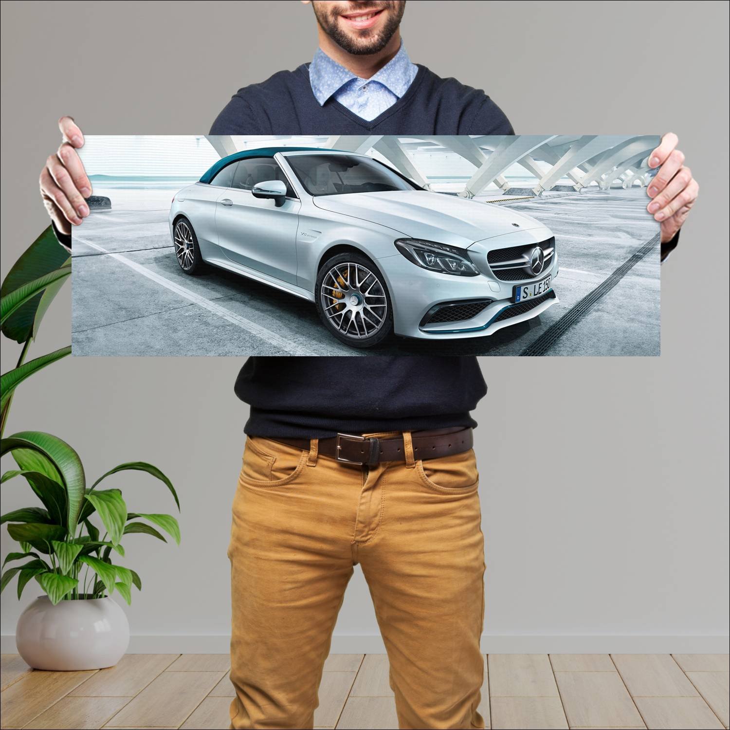 Cuadro grande 30x80cm 2017 mercedes amg c 63 s cab 758 Mercedes Benz