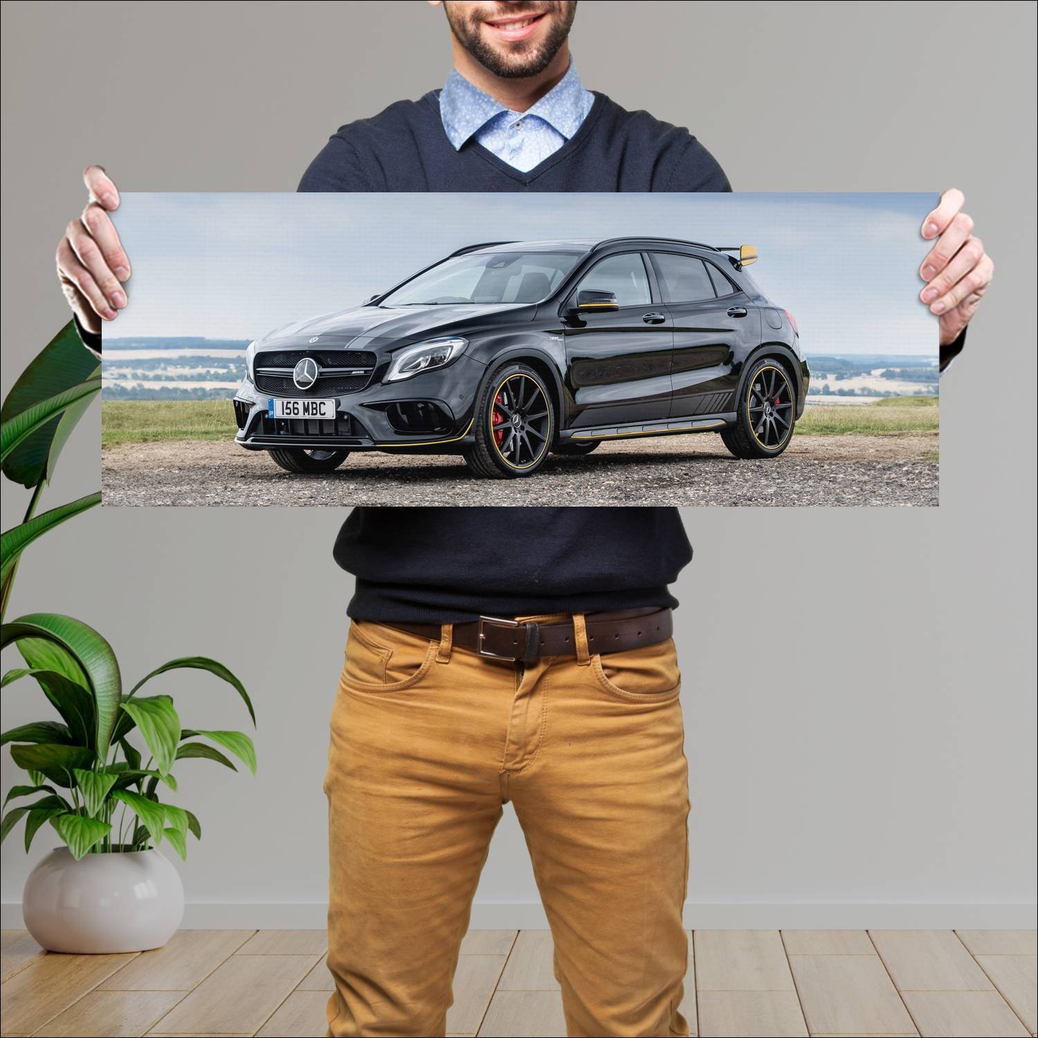 Cuadro grande 30x80cm 2017 mercedes amg gla 45 yel 782 Mercedes Benz