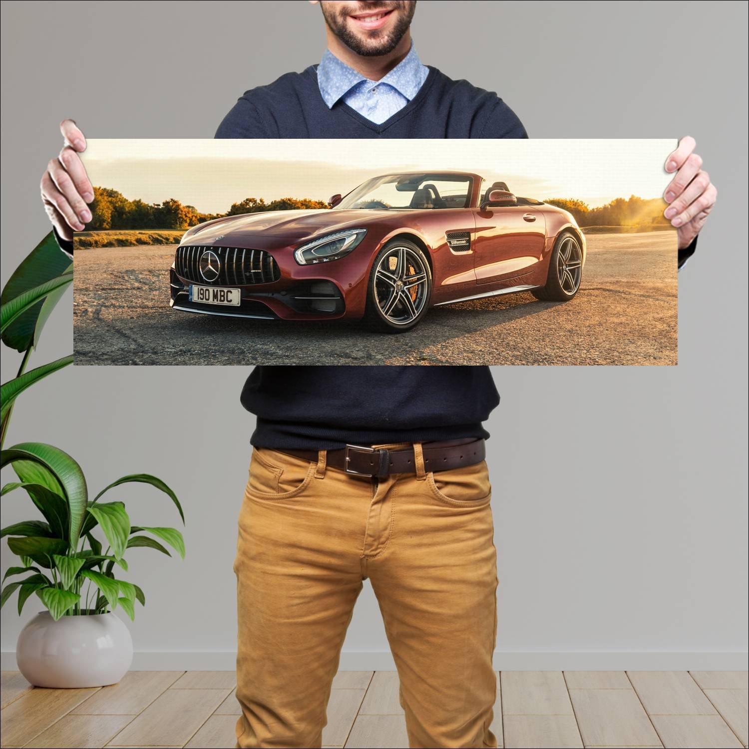 Cuadro grande 30x80cm 2017 mercedes amg gt c roads 801 Mercedes Benz