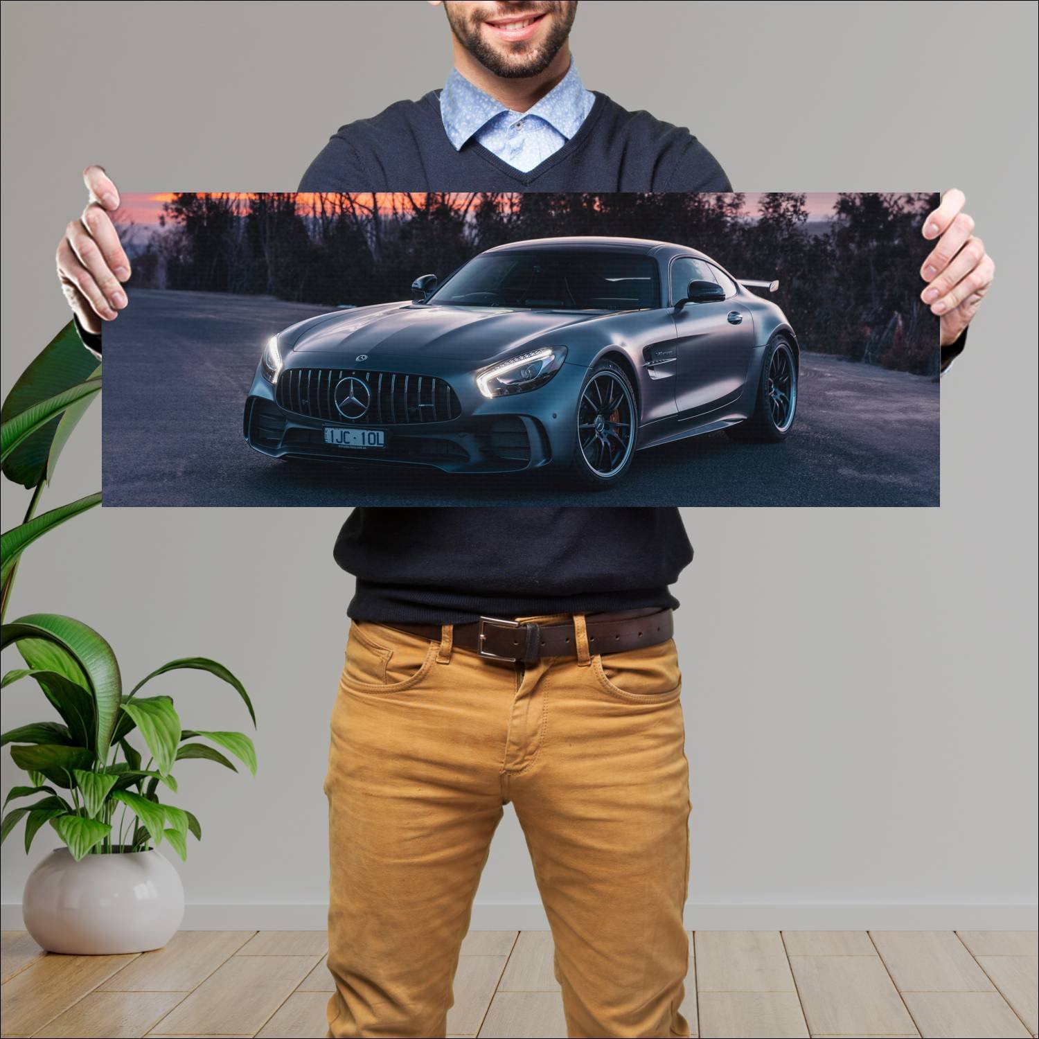 Cuadro grande 30x80cm 2017 mercedes amg gt r au 75 808 Mercedes Benz