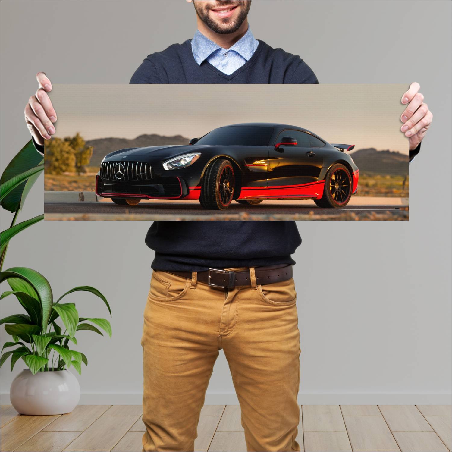 Cuadro grande 30x80cm 2017 mercedes amg gt r drift 810 Mercedes Benz