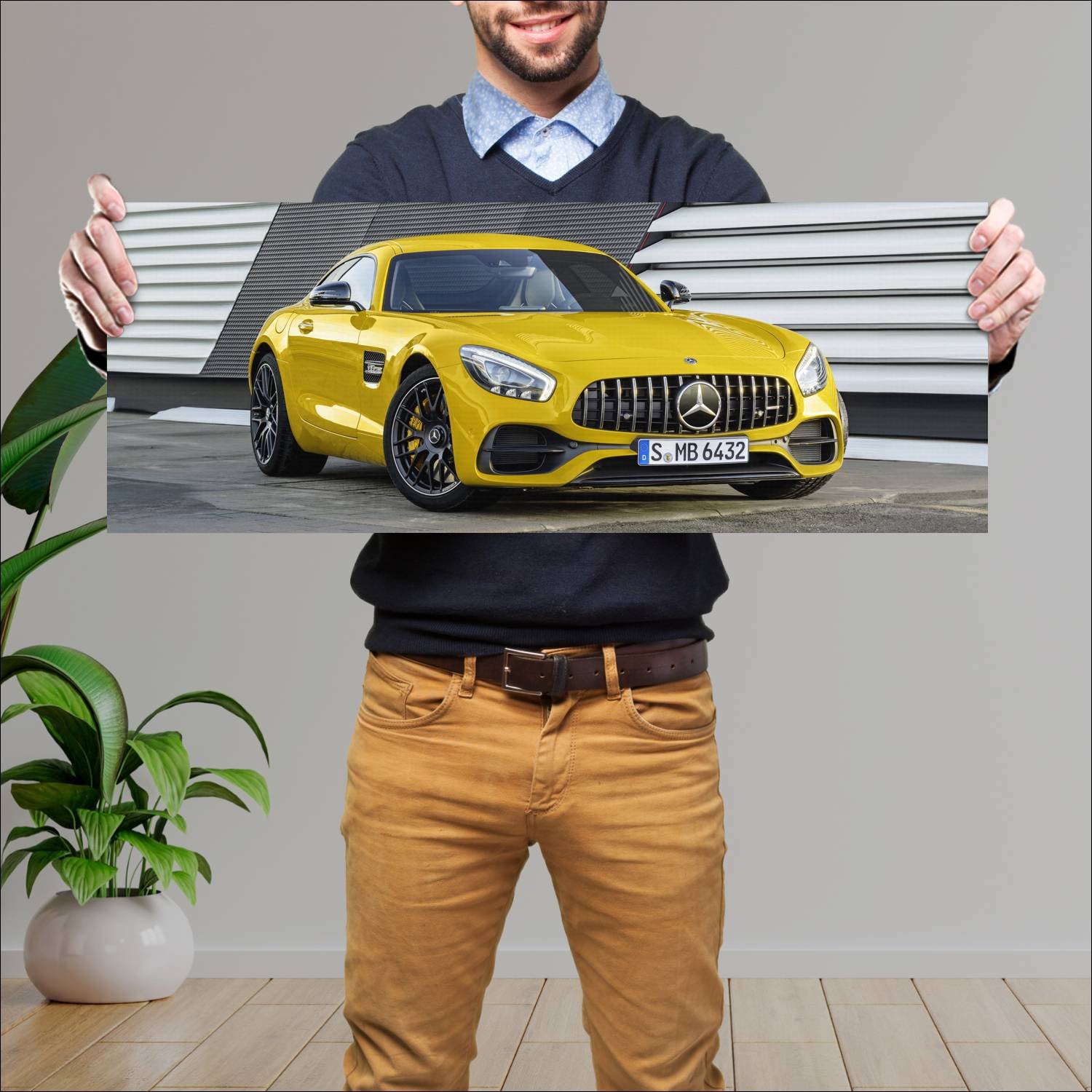 Cuadro grande 30x80cm 2017 mercedes amg gt s auto 813 Mercedes Benz