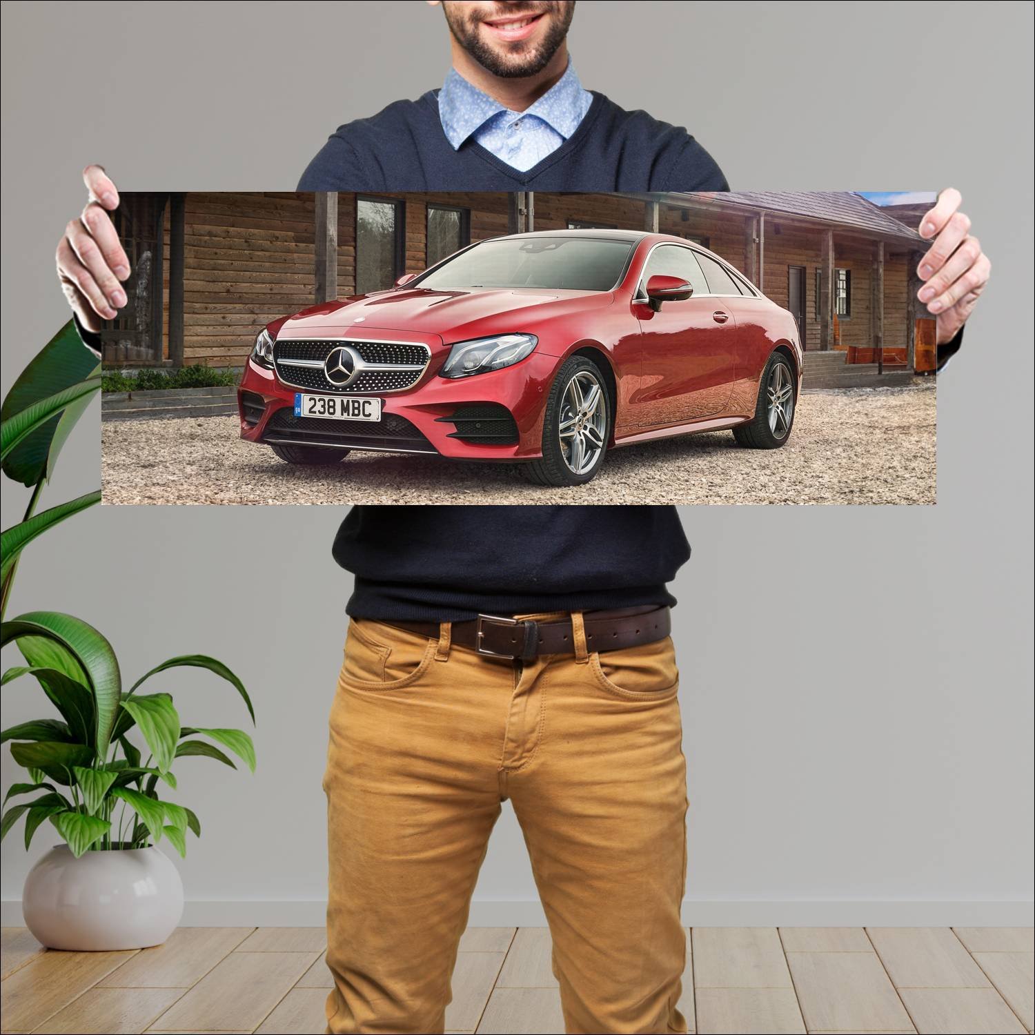 Cuadro grande 30x80cm 2017 mercedes benz e class c 856 Mercedes Benz