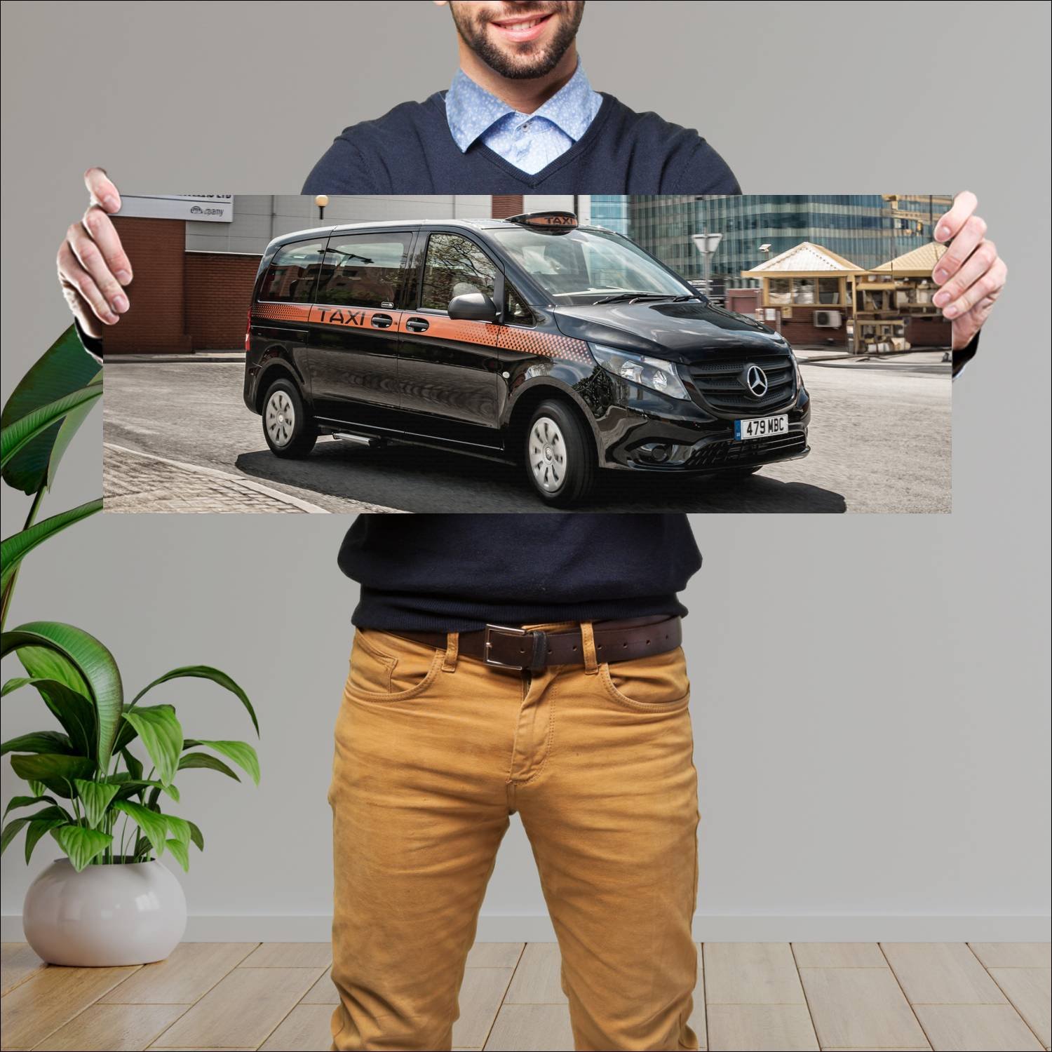 Cuadro grande 30x80cm 2017 mercedes benz vito taxi 900 Mercedes Benz