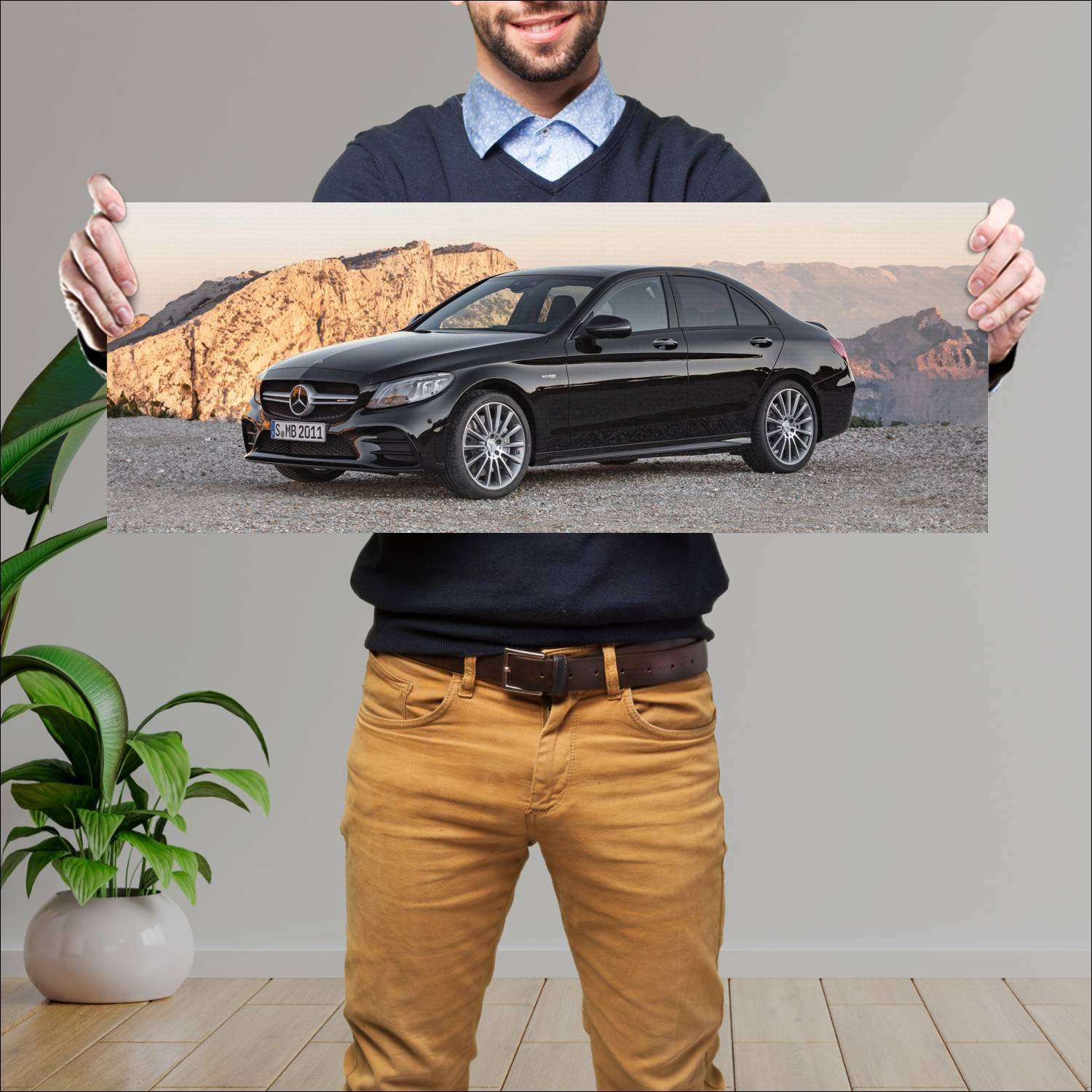 Cuadro grande 30x80cm 2018 mercedes amg c 43 auto 925 Mercedes Benz