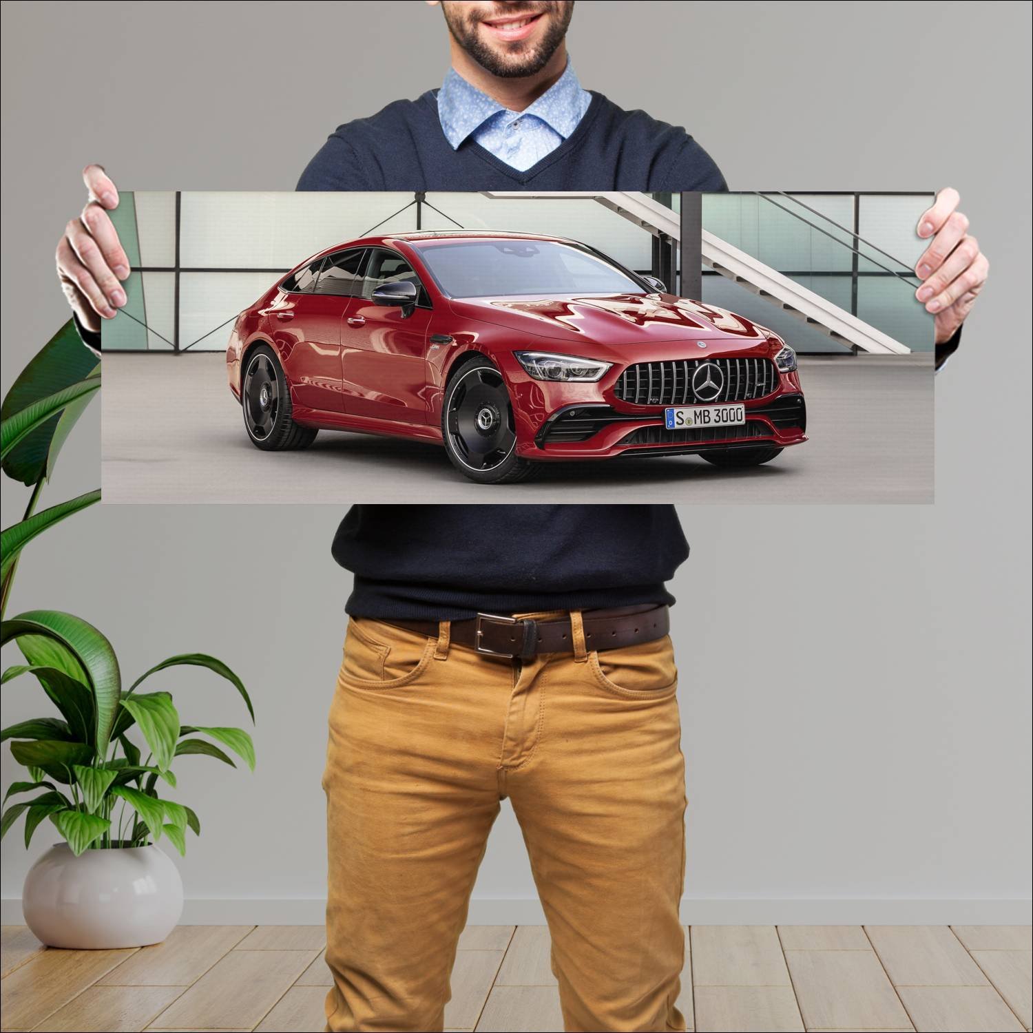 Cuadro grande 30x80cm 2018 mercedes amg gt 43 4 do 982 Mercedes Benz