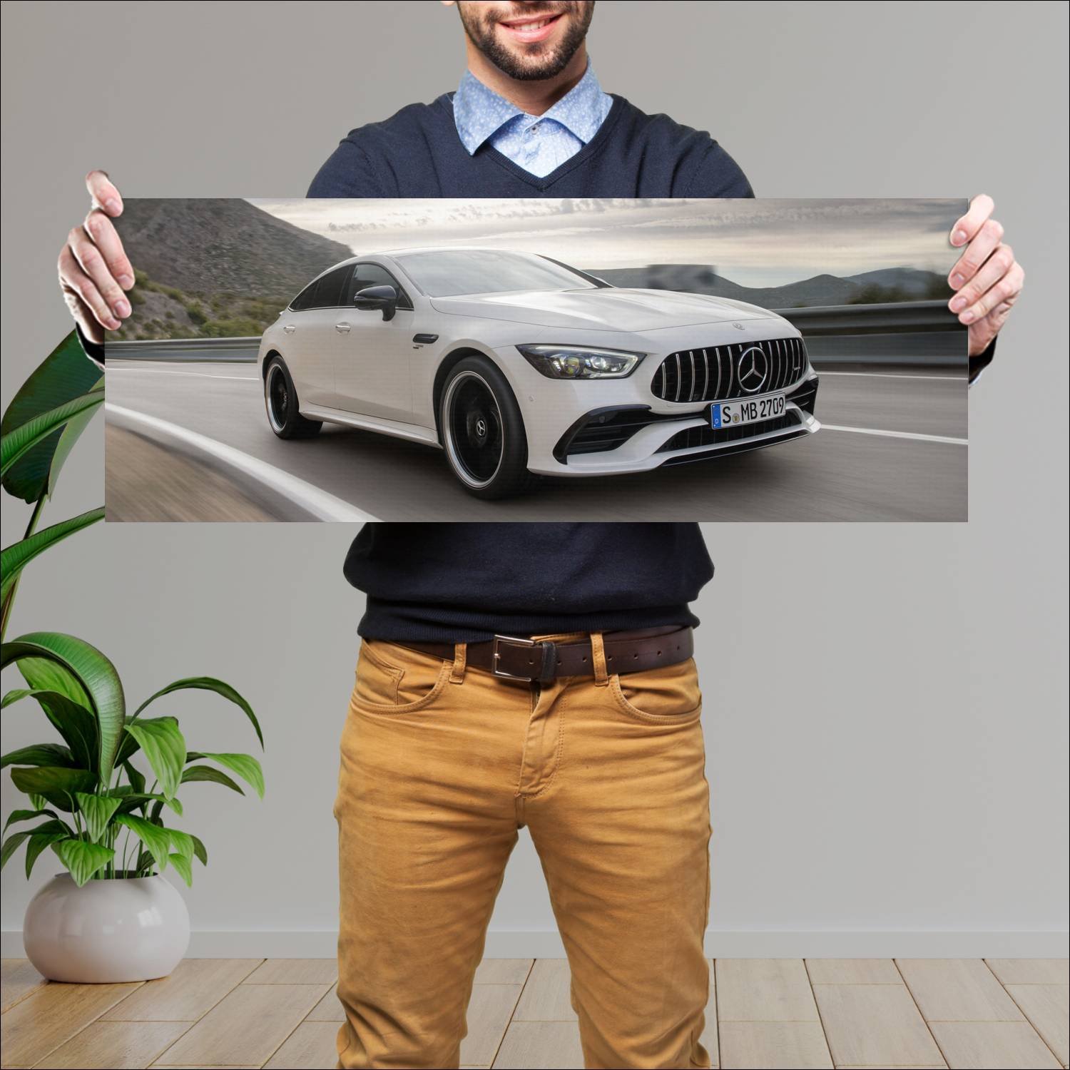 Cuadro grande 30x80cm 2018 mercedes amg gt 53 4 do 984 Mercedes Benz