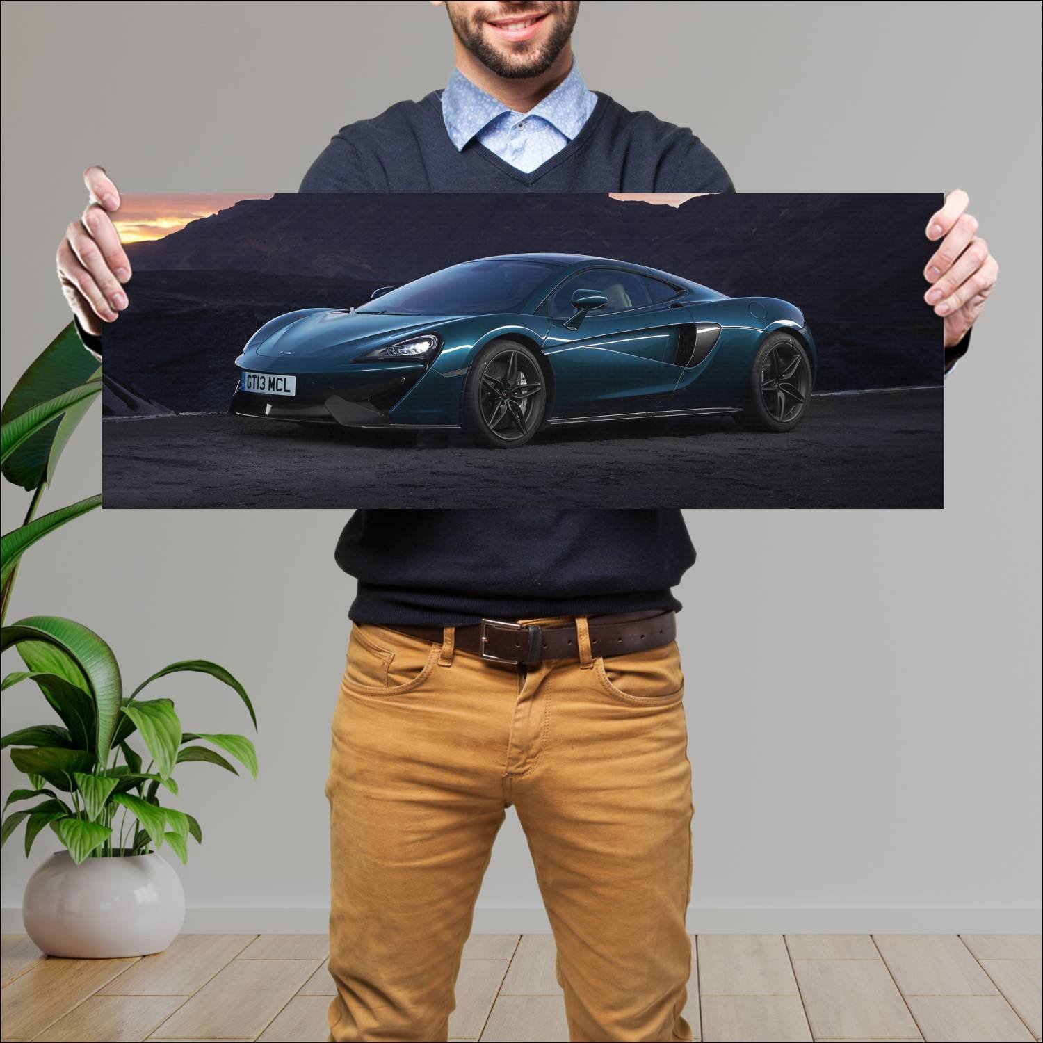 Cuadro grande 30x80cm 2016 mclaren 570gt auto 153 McLaren